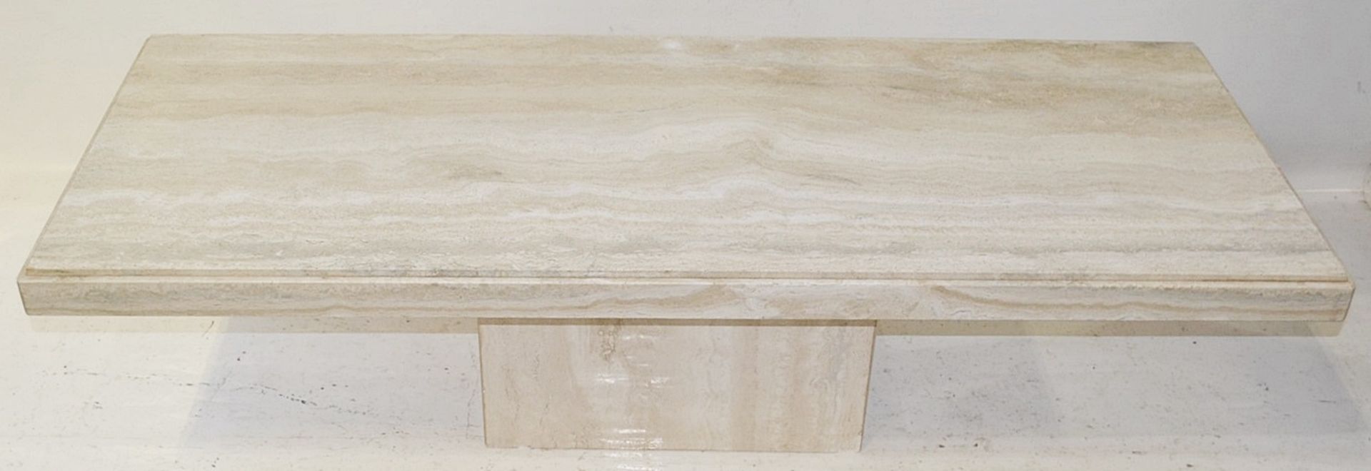 1 x STONE INTERNATIONAL Long Rectangular Italian Marble Table - Used, In Good Condition *No VAT* - Image 4 of 5