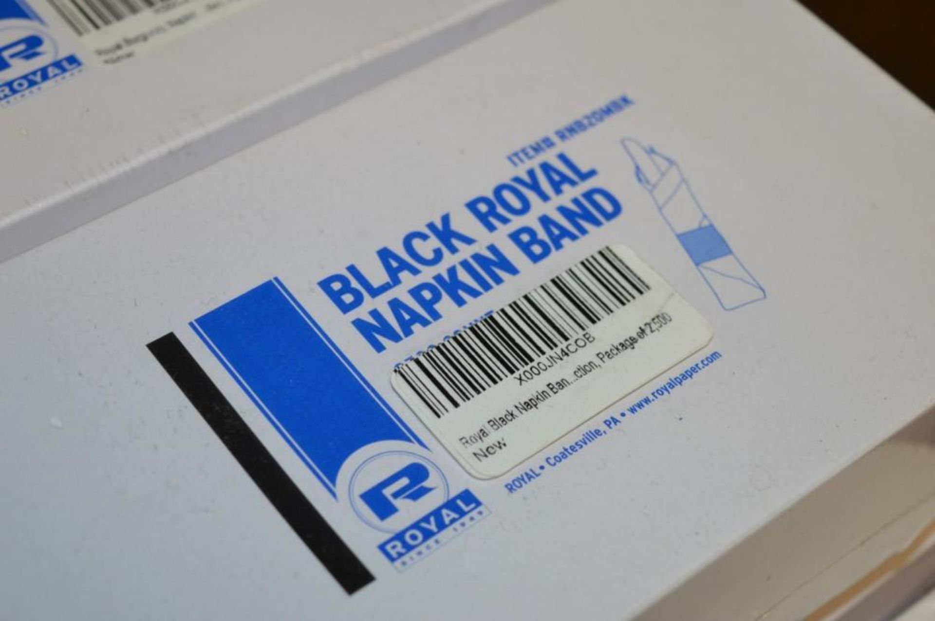 22,500 x Black Royal Napkin Bands - Includes 9 x Boxes of 2,500 - Product Code RNB20MSK - Brand New - Bild 4 aus 4