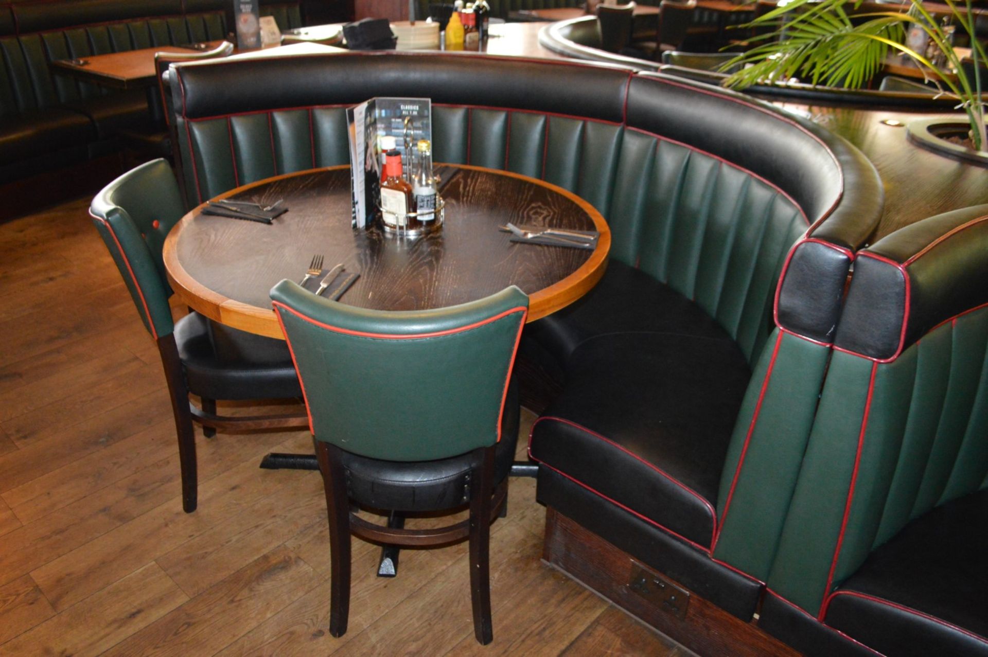 8 x Contemporary Half Circle Seating Booths Waitress Point and Wood Paneling - Features a Leather - Image 12 of 17