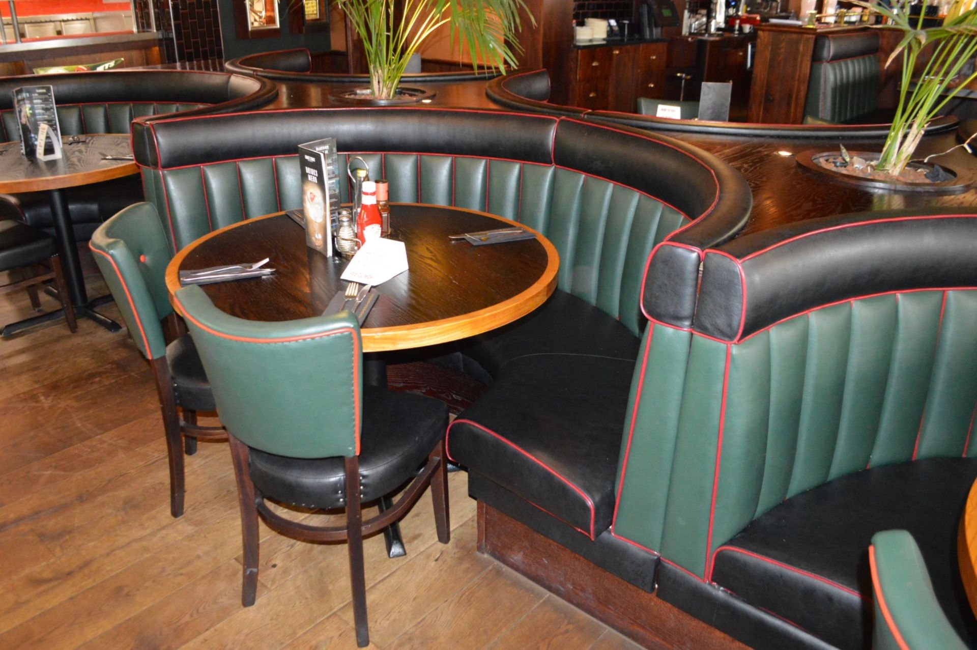 8 x Contemporary Half Circle Seating Booths Waitress Point and Wood Paneling - Features a Leather - Image 6 of 17