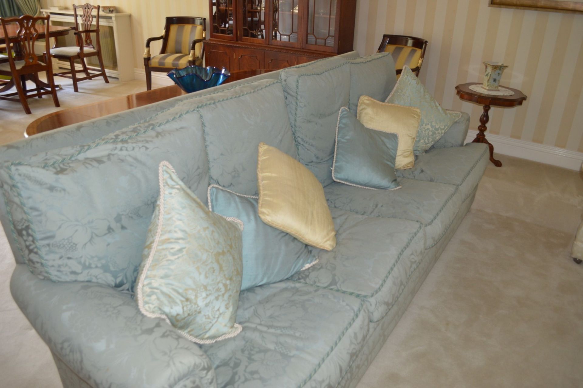 Large Richly Upholstered Light Blue Sofa - CL368 - Bowdon WA14 - NO VAT