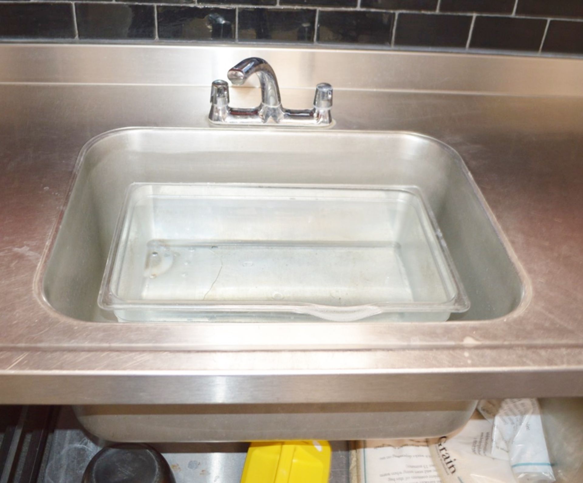 1 x Large Stainless Steel Wash Prep Table - Features Large Sink Bowl With Mixer Taps, Undershelf, - Image 3 of 3