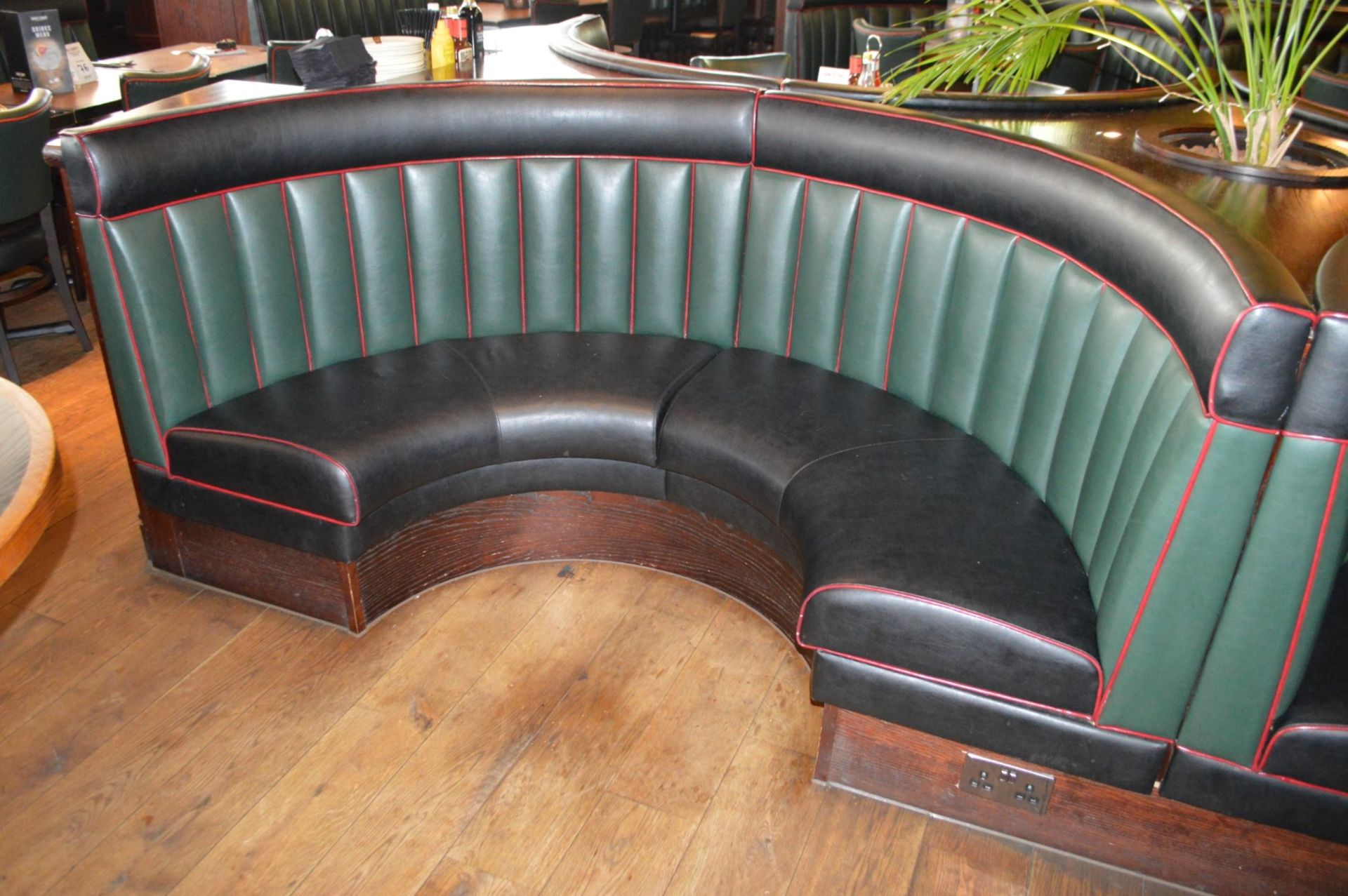 8 x Contemporary Half Circle Seating Booths Waitress Point and Wood Paneling - Features a Leather - Image 13 of 17
