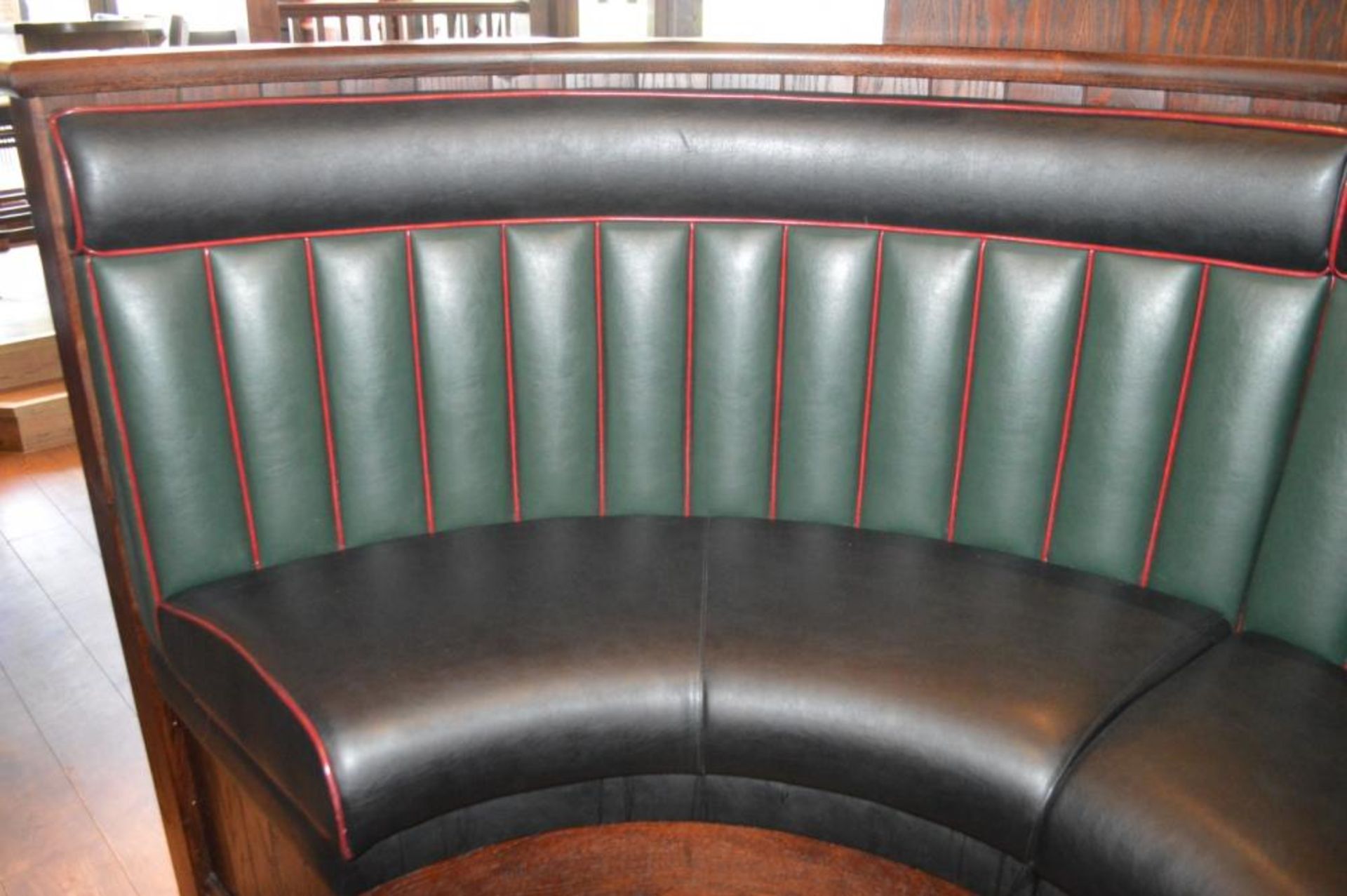 5 x Contemporary Half Circle High Seat Booths - Features a Leather Upholstery in Green and Black, - Image 7 of 11