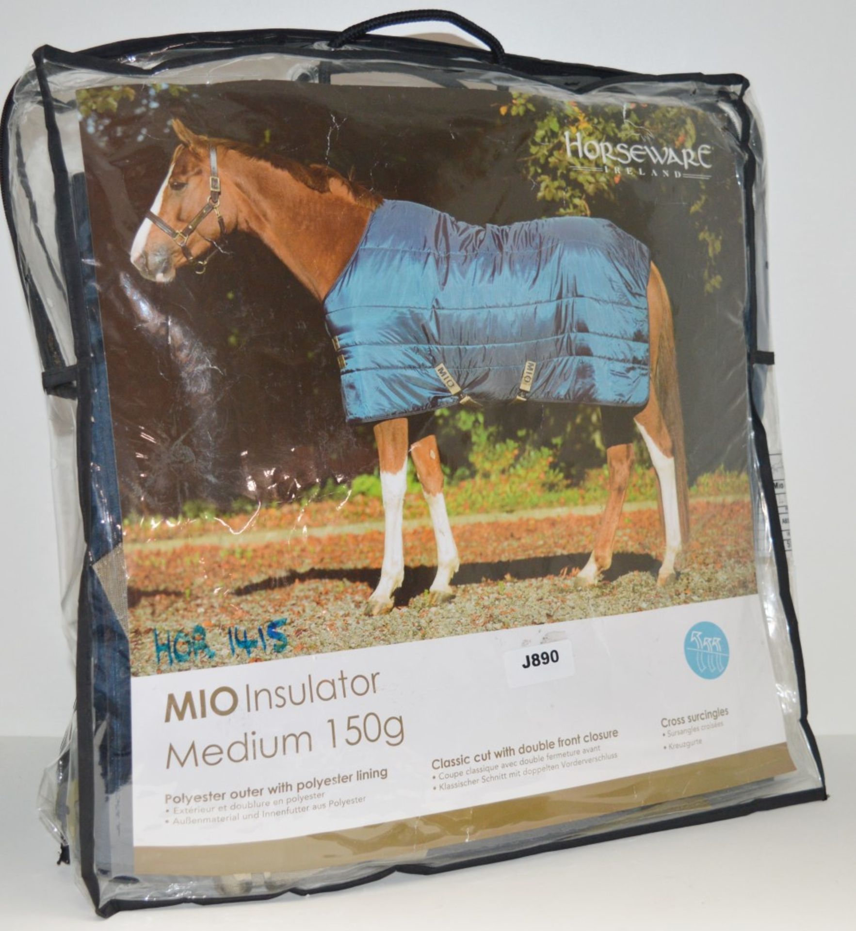 1 x Horseware Mio Insulator - Medium 150g in Navy - Size UK 51 - Product Code ABSB32-BMTB-51 - New - Image 2 of 5