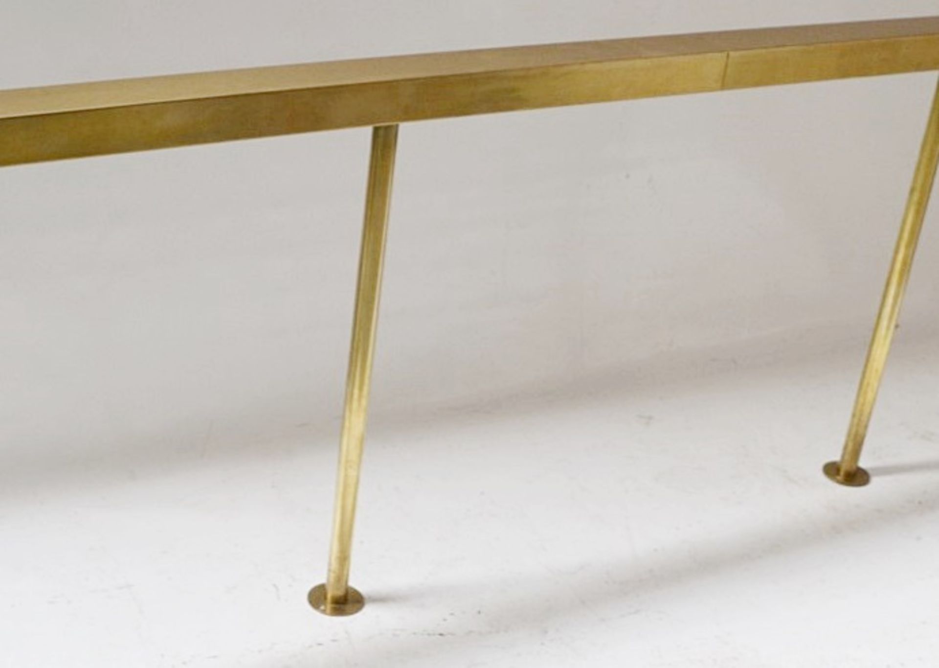 1 x Bespoke Table Mounted LED Restaurant Bar LIght In Brass With Acrylic Diffusers - 3 Metres Wide - Image 7 of 8