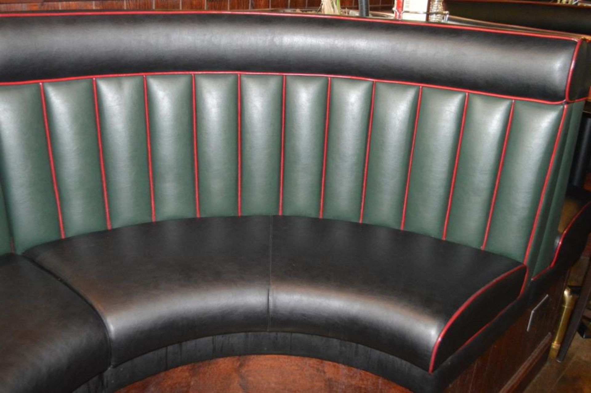 5 x Contemporary Half Circle High Seat Booths - Features a Leather Upholstery in Green and Black, - Image 6 of 11