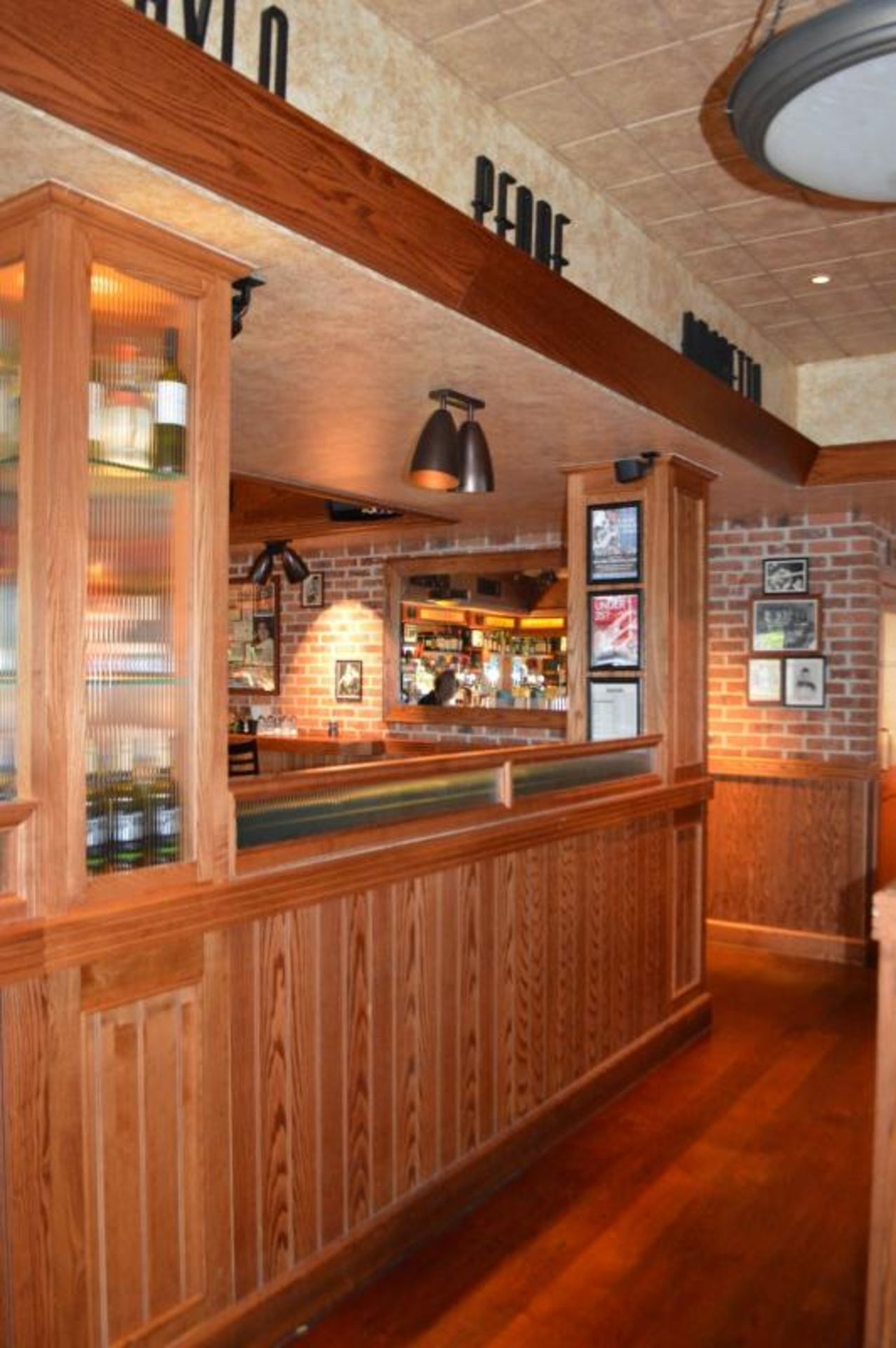 1 x Bar Restaurant Room Partition With Seating Bench, Pillar, Wine Cabinet and Foot Rest - Overall S - Image 18 of 21