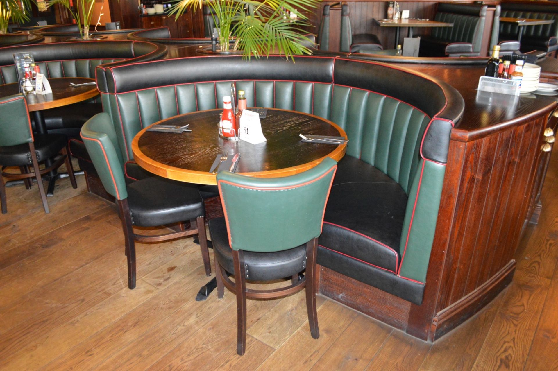 8 x Contemporary Half Circle Seating Booths Waitress Point and Wood Paneling - Features a Leather - Image 4 of 17