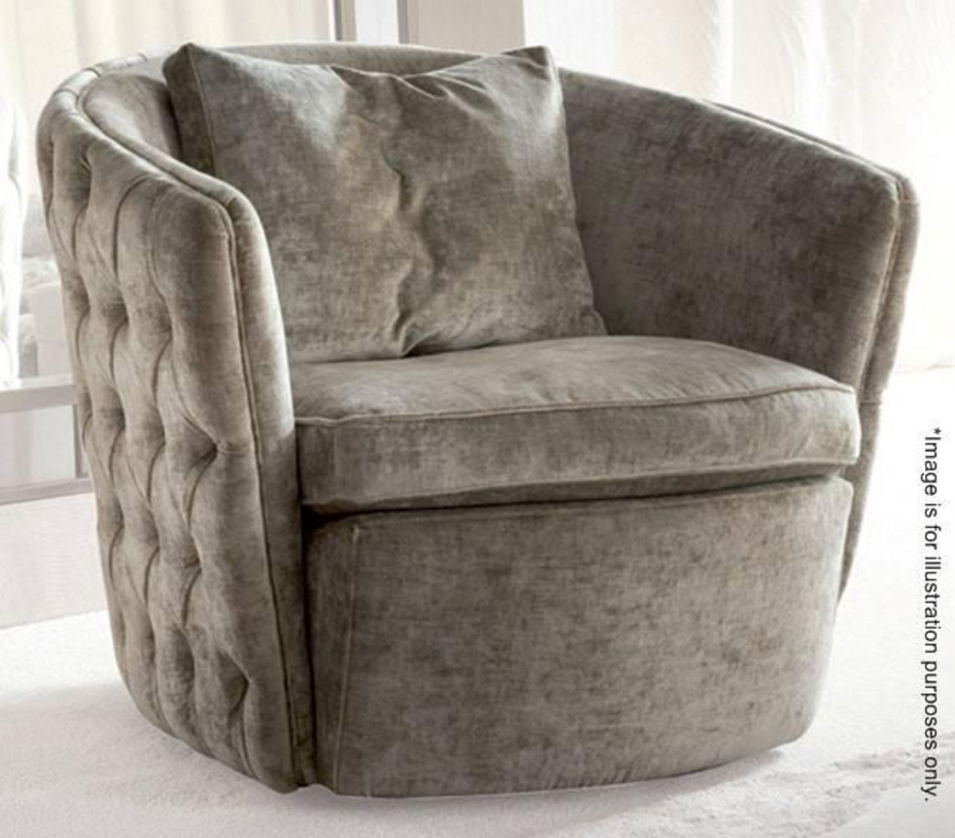 1 x GIORGIO Lifetime Occasional Eva-Swivel Armchair - Colour: Light Mocha- Size: cm W95 x D92 x H77c