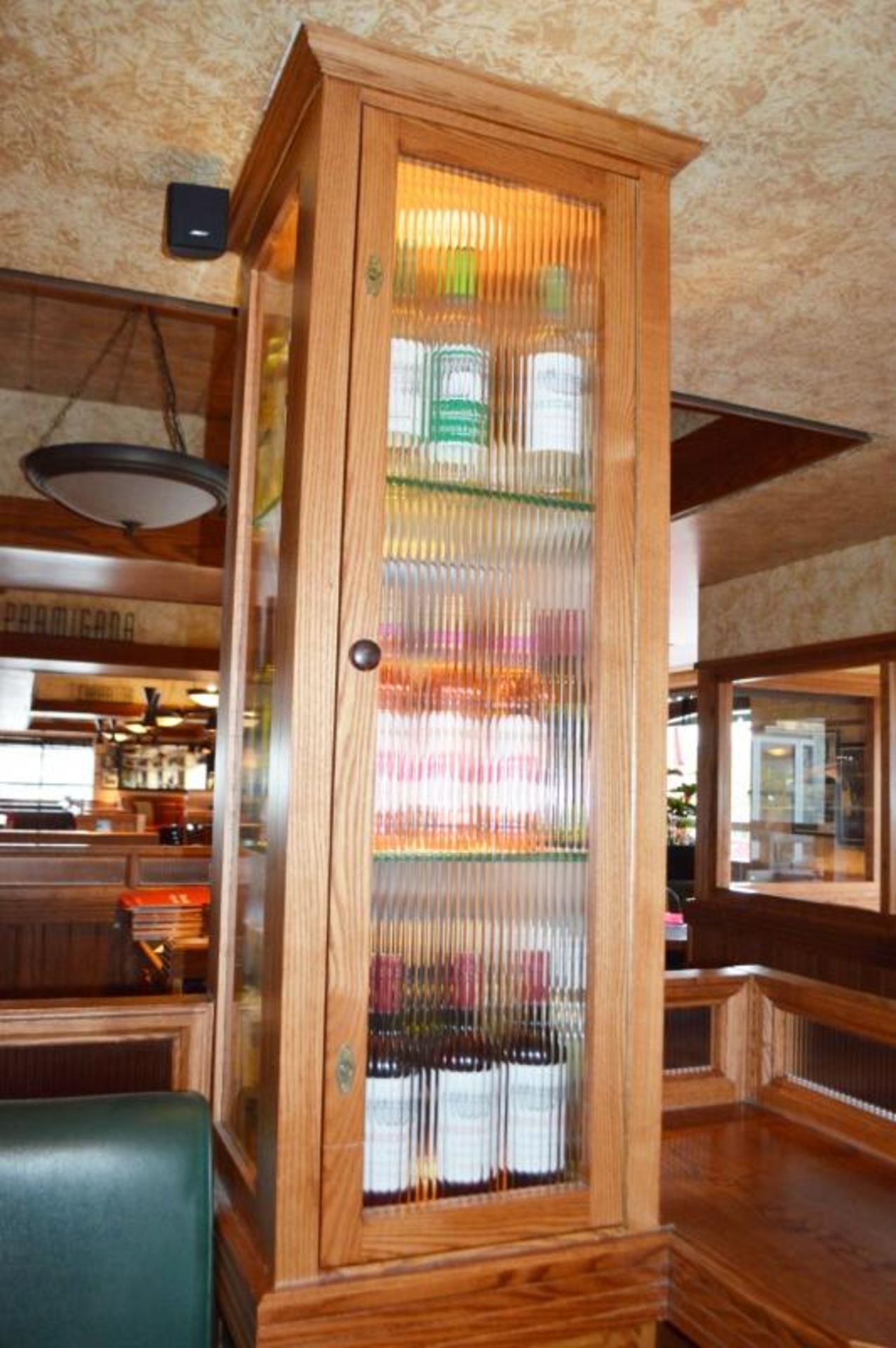 1 x Bar Restaurant Room Partition With Seating Bench, Pillar, Wine Cabinet and Foot Rest - Overall S - Image 19 of 21