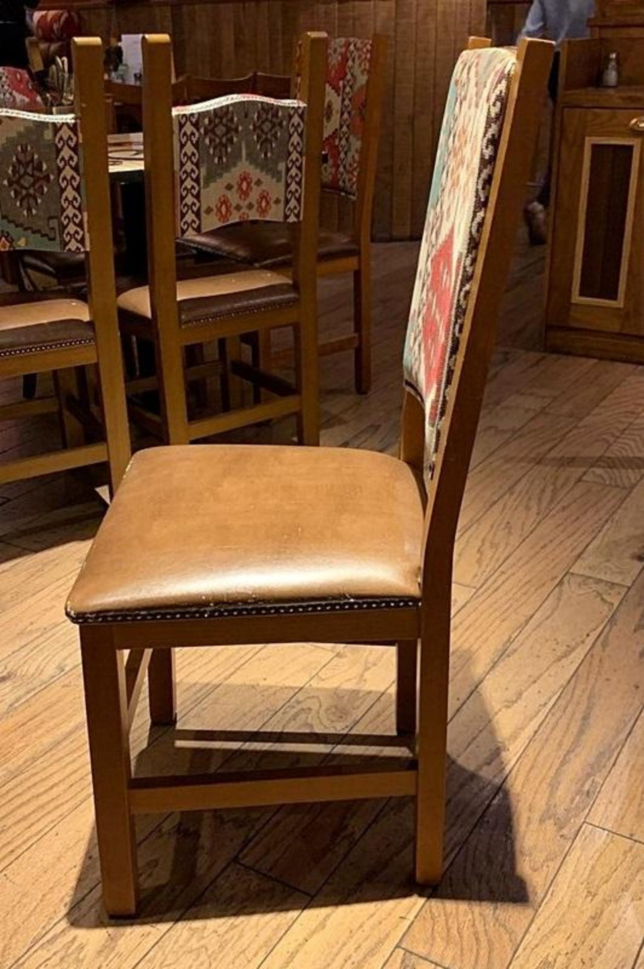 10 x Hi Backed Upholstered Wooden Dining Chair - Dimensions: H100 W46cm - CL339 - From a Popular Mex - Image 2 of 4