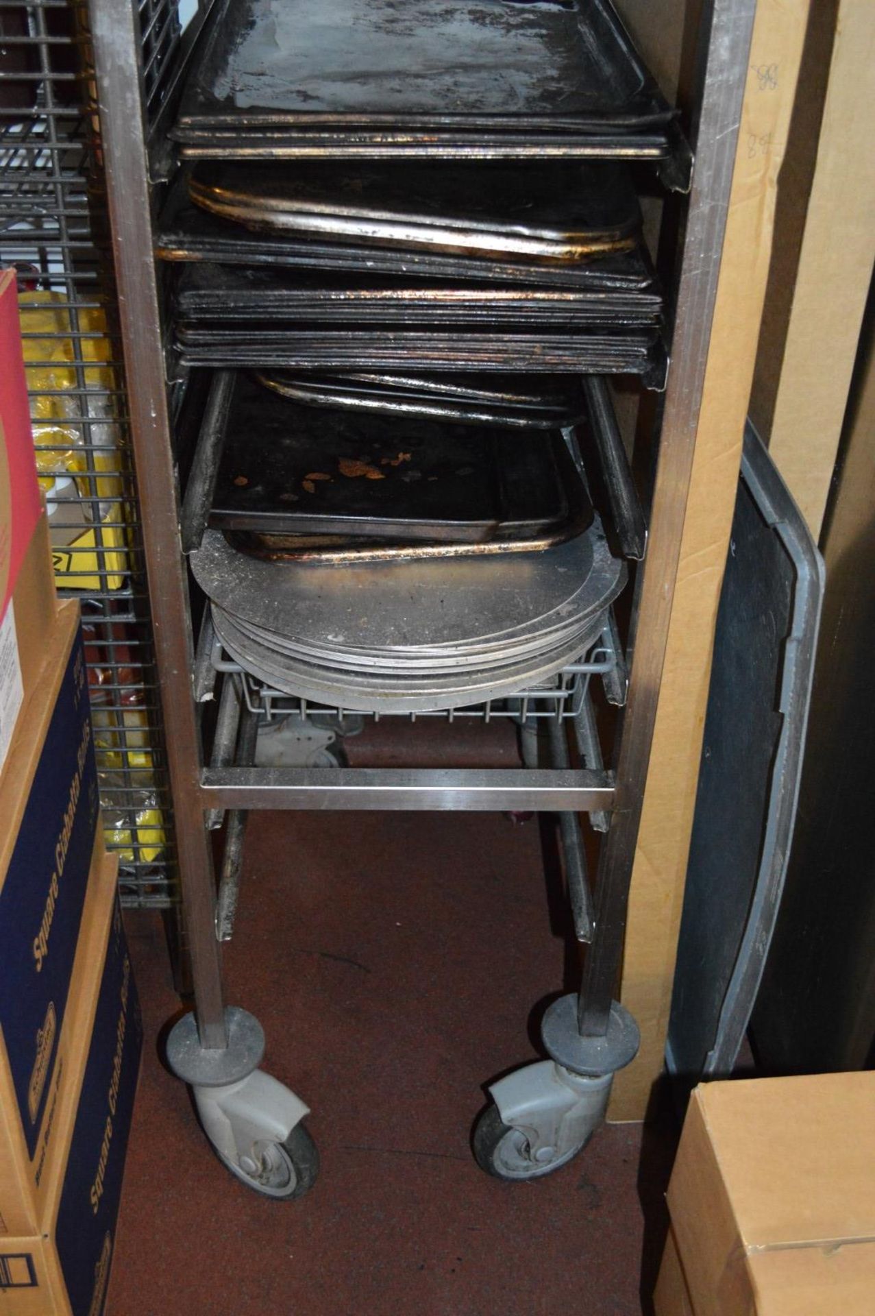 1 x Stainless Steel Upright 8 Tier Tray Trolly - Includes Contents - Please See Pictures - Image 3 of 8