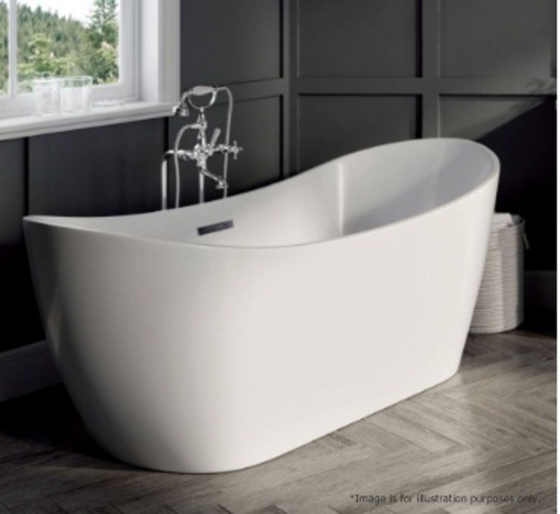 1 x Aruba White Gloss Double Skin Lucite Acrylic Freestanding Bath 1700mm - PH3 - Ex-Display