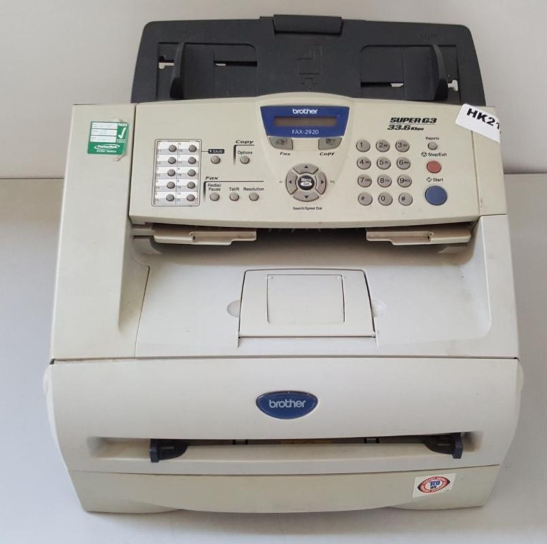 1 x Brother FAX-2920 A4 Fax Machine - Ref HK218 AB2 - CL394 - Location: Altrincham WA14