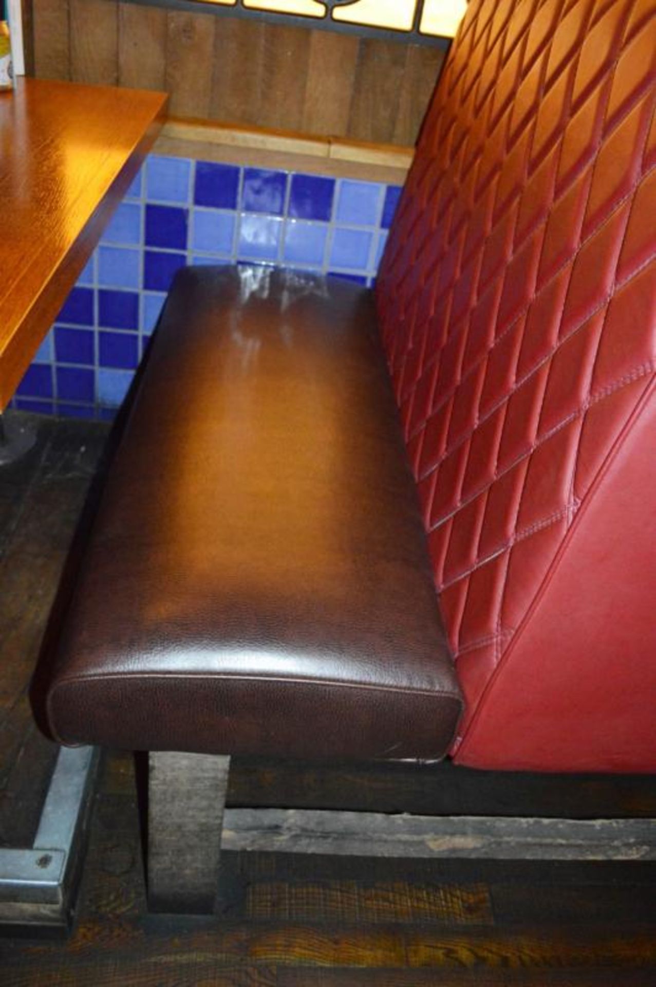 13 x Selection of Contemporary Restaurant Seating With Red and Brown Faux Leather Upholstery and - Image 6 of 8