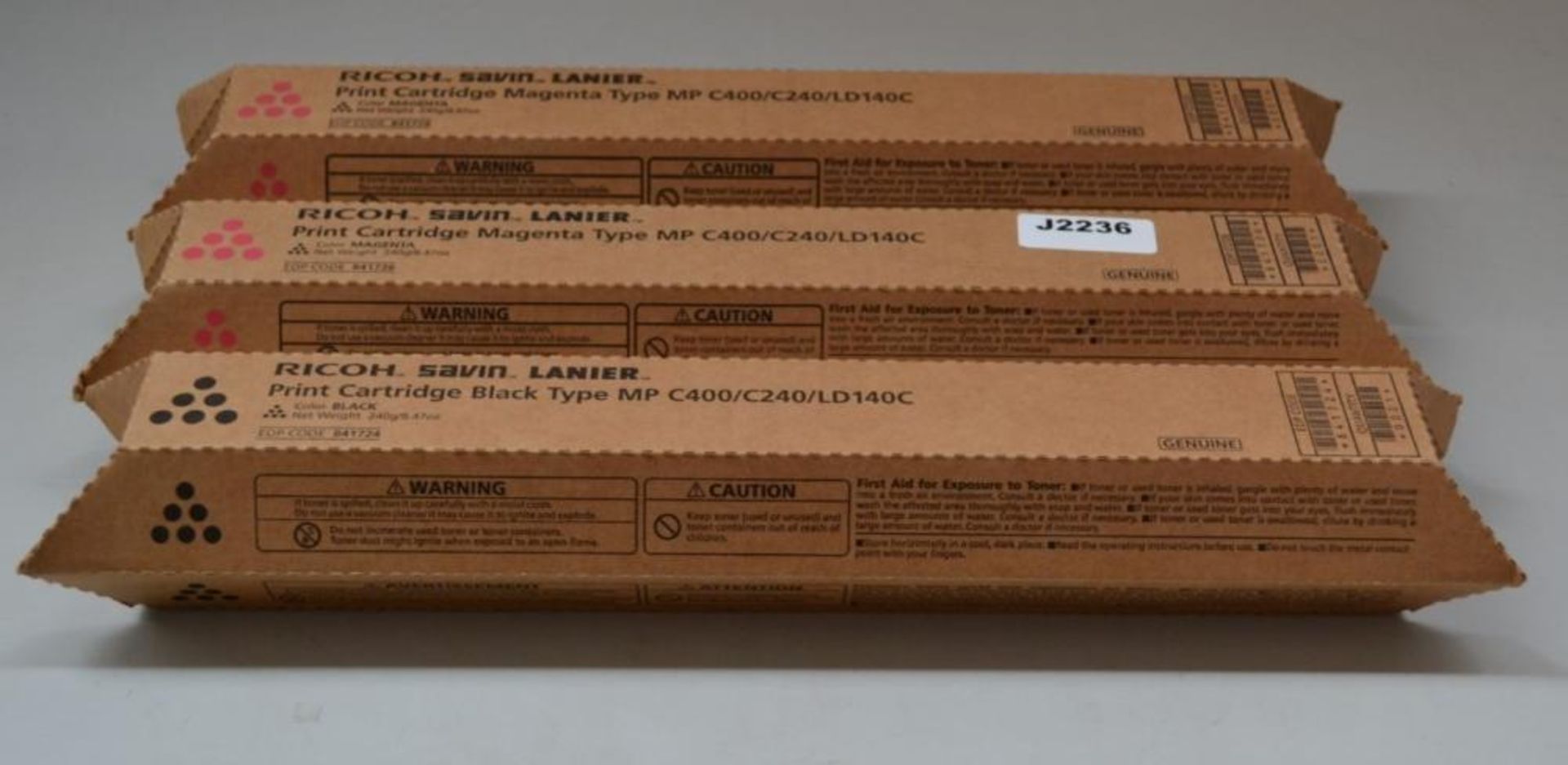 3 x Ricoh Savin Lanier Printer Toner Cartridges( 2 x Magenta 841726, 1 x Black 841724) New In Box -