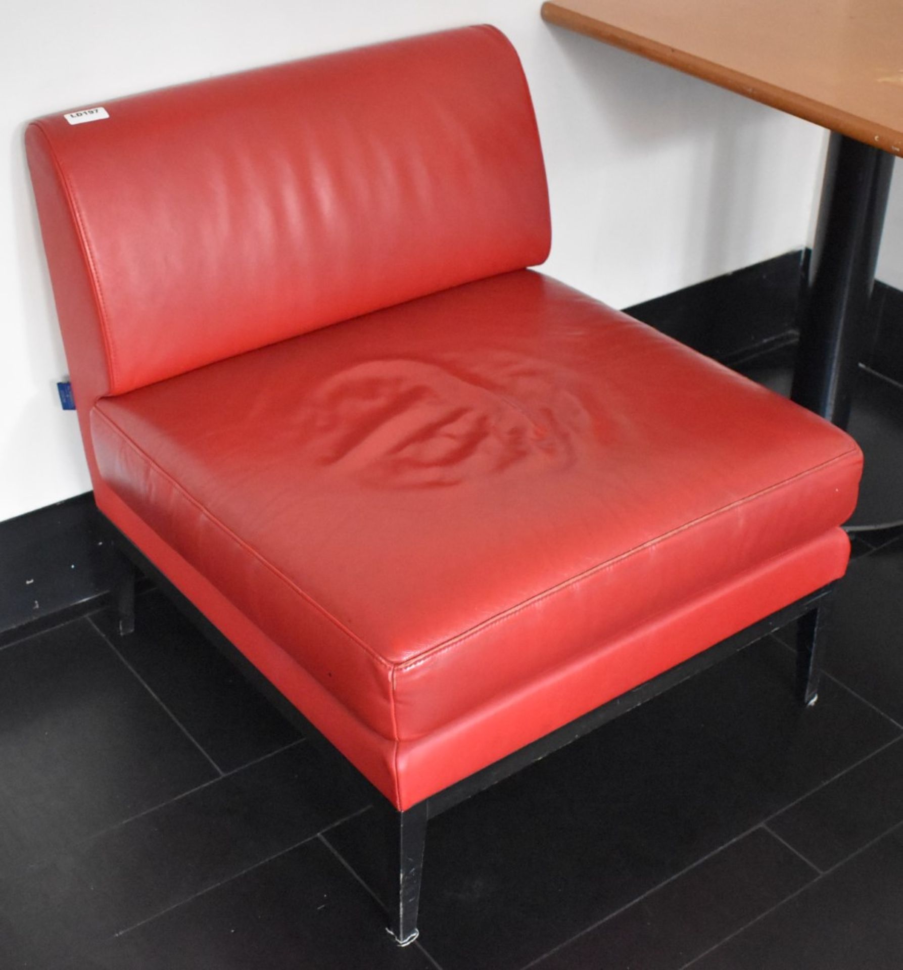 1 x Red Leather Modular Chair by Hotels & Contracts of France - W71 x D74 cms -  CL392 - Ref LD197