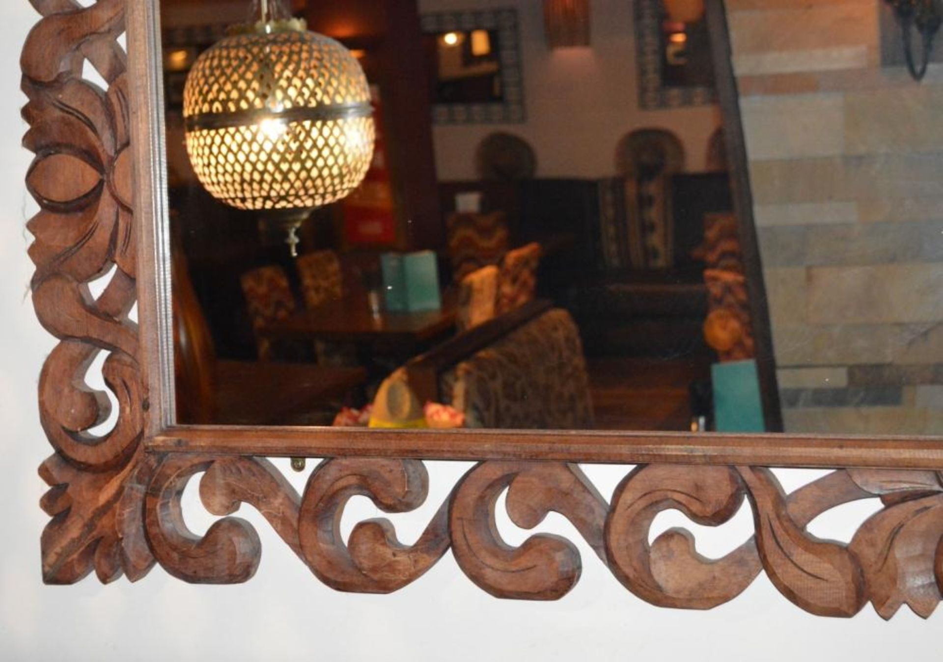 1 x Large Rectangular Wall Mirror With An Ornate Carved Wooden Frame - Dimensions (approx): Height - Image 3 of 3