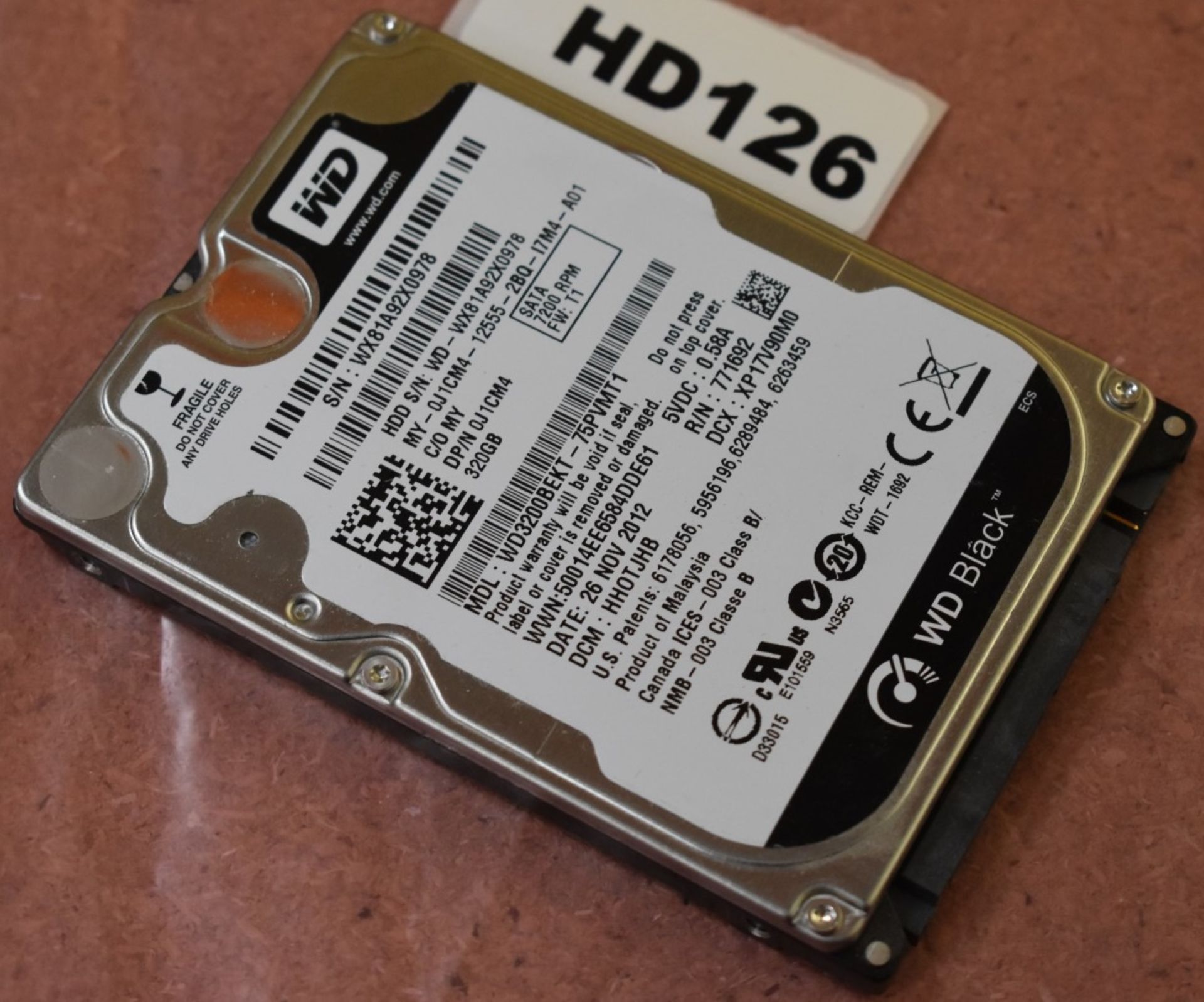 4 x Western Digital 320gb Black 2.5 Inch SATA Hard Drives - Tested and Formatted - HD125/126/127/128 - Image 3 of 4