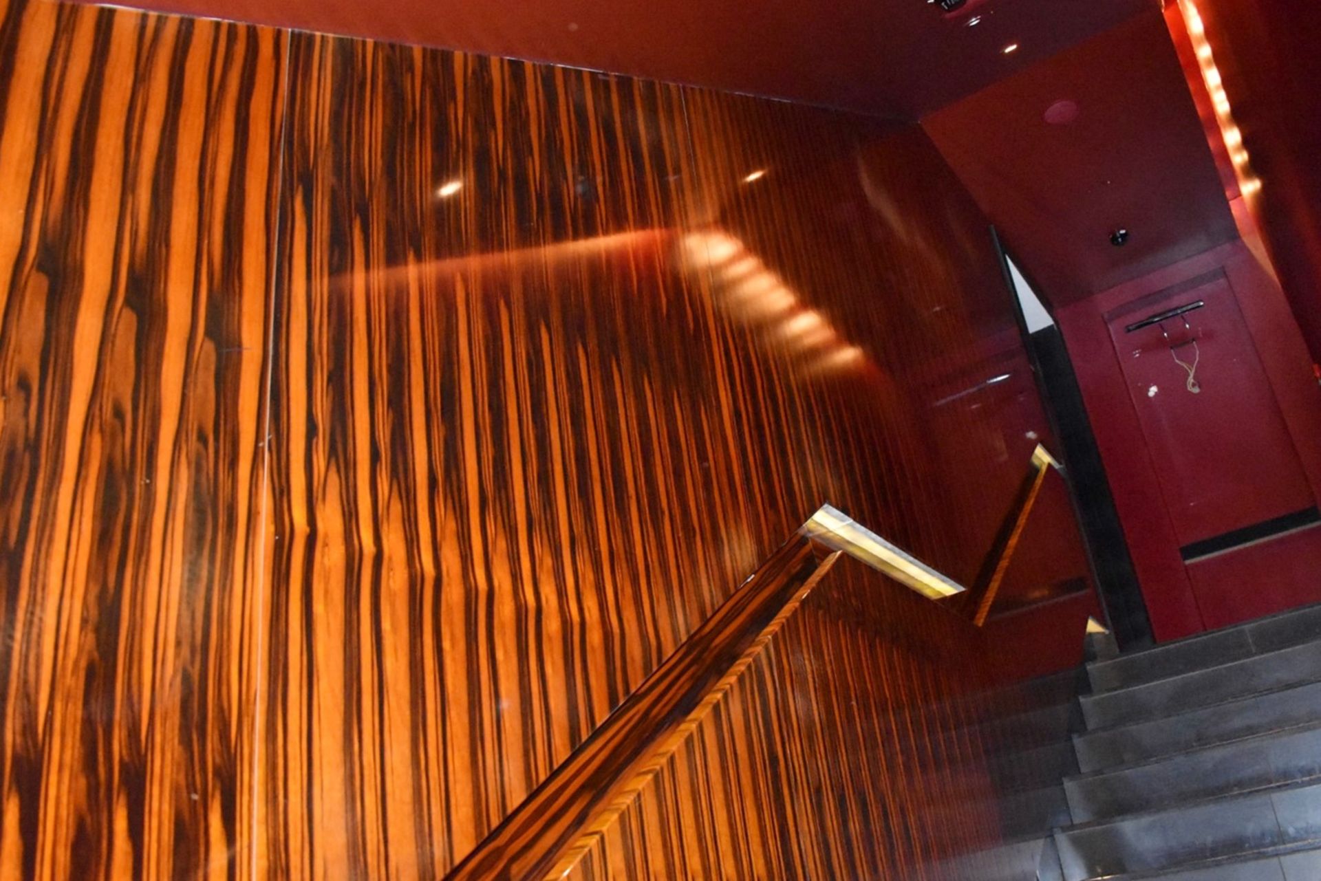 1 x Zebrano Wood Stair Panelling With Integrated Illuminated Hand Rail - Five Metres In Length - - Image 5 of 8