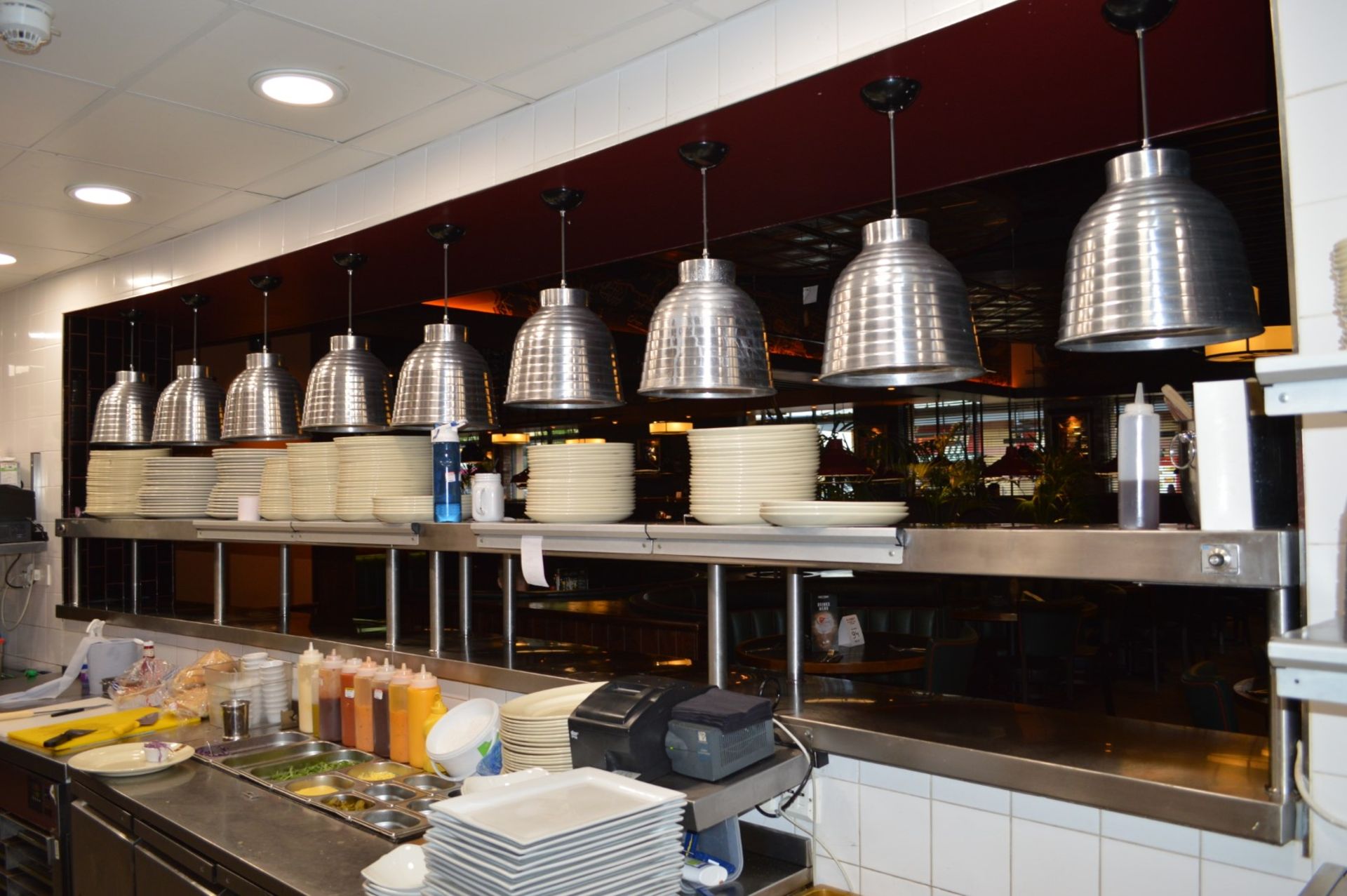 9 x Suspended Food Warming Lamps With Ribbed Chrome Design - CL390 - Location: Altrincham WA14 This - Image 6 of 6