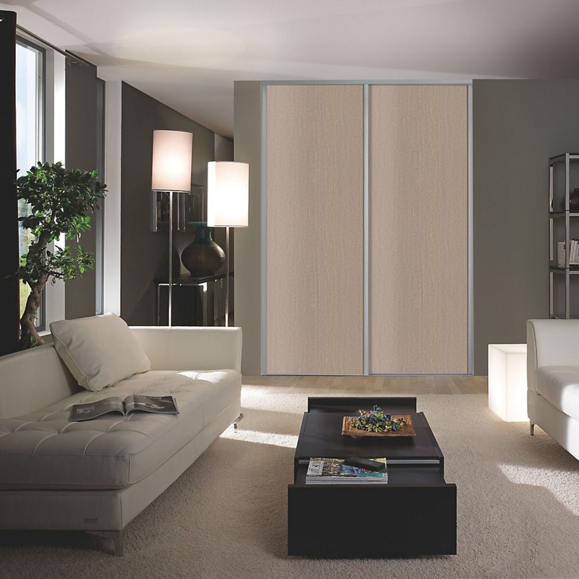 1 x VALLA 1 Sliding Wardrobe Door In Grey Oak With Grey Lacquered Steel Profiles - CL373 - Ref: NC23 - Image 4 of 4