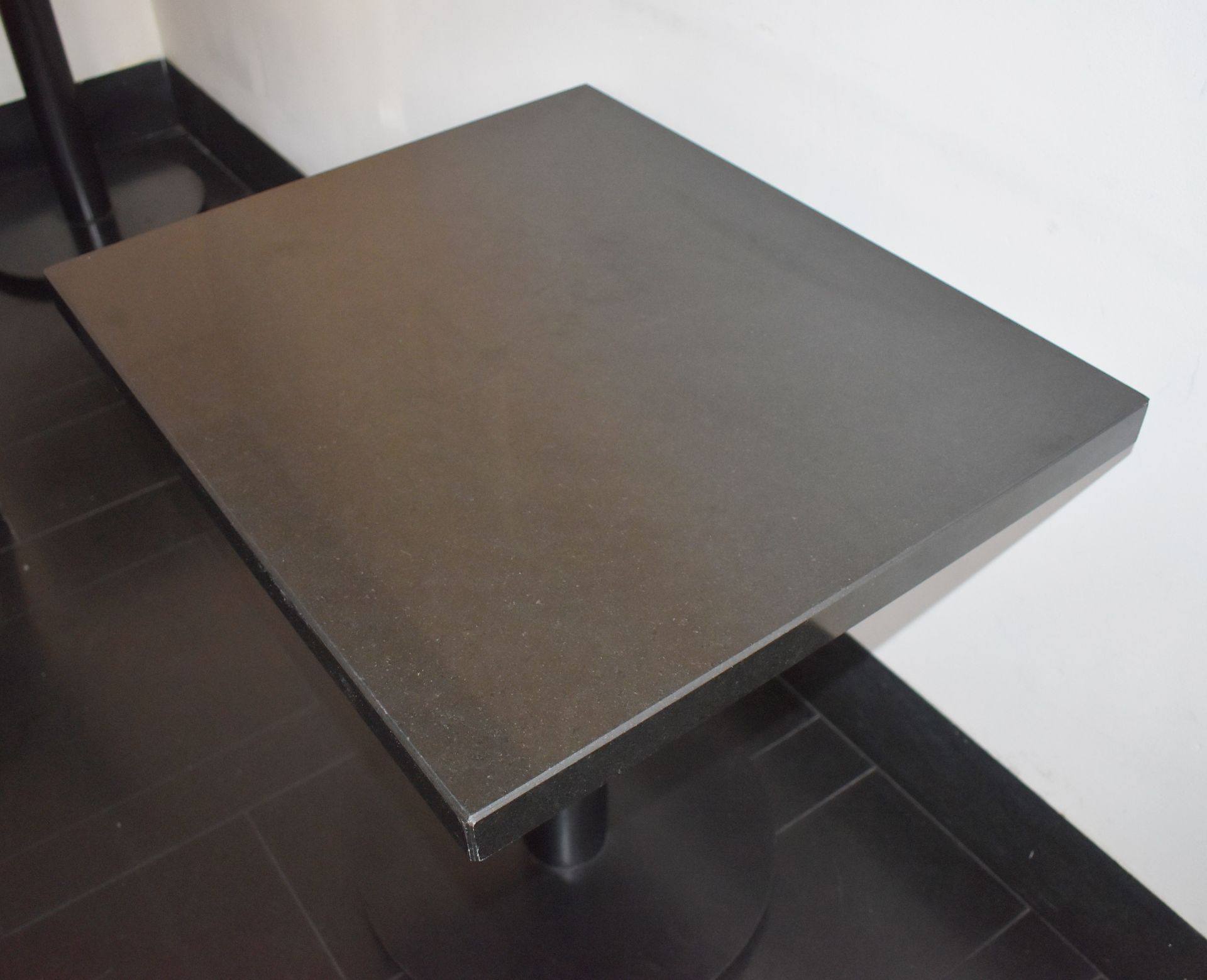 4 x Restaurant Bistro Tables With Granite Stone Tops and Substantial Metal Bases - Dimensions: H77 x - Image 2 of 7