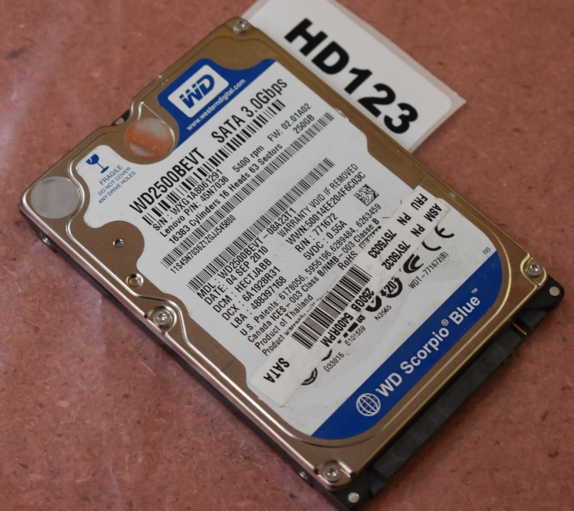 4 x Western Digital 250gb Scorpio Blue 2.5 Inch SATA Hard Drives - Tested and Formatted - HD115/ - Image 4 of 4