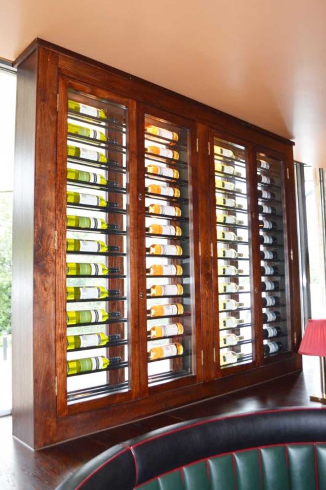 1 x Large Four Door Wine Bottle Display Cabinet With a 52 Bottle Capacity - H175 x W210 x D22