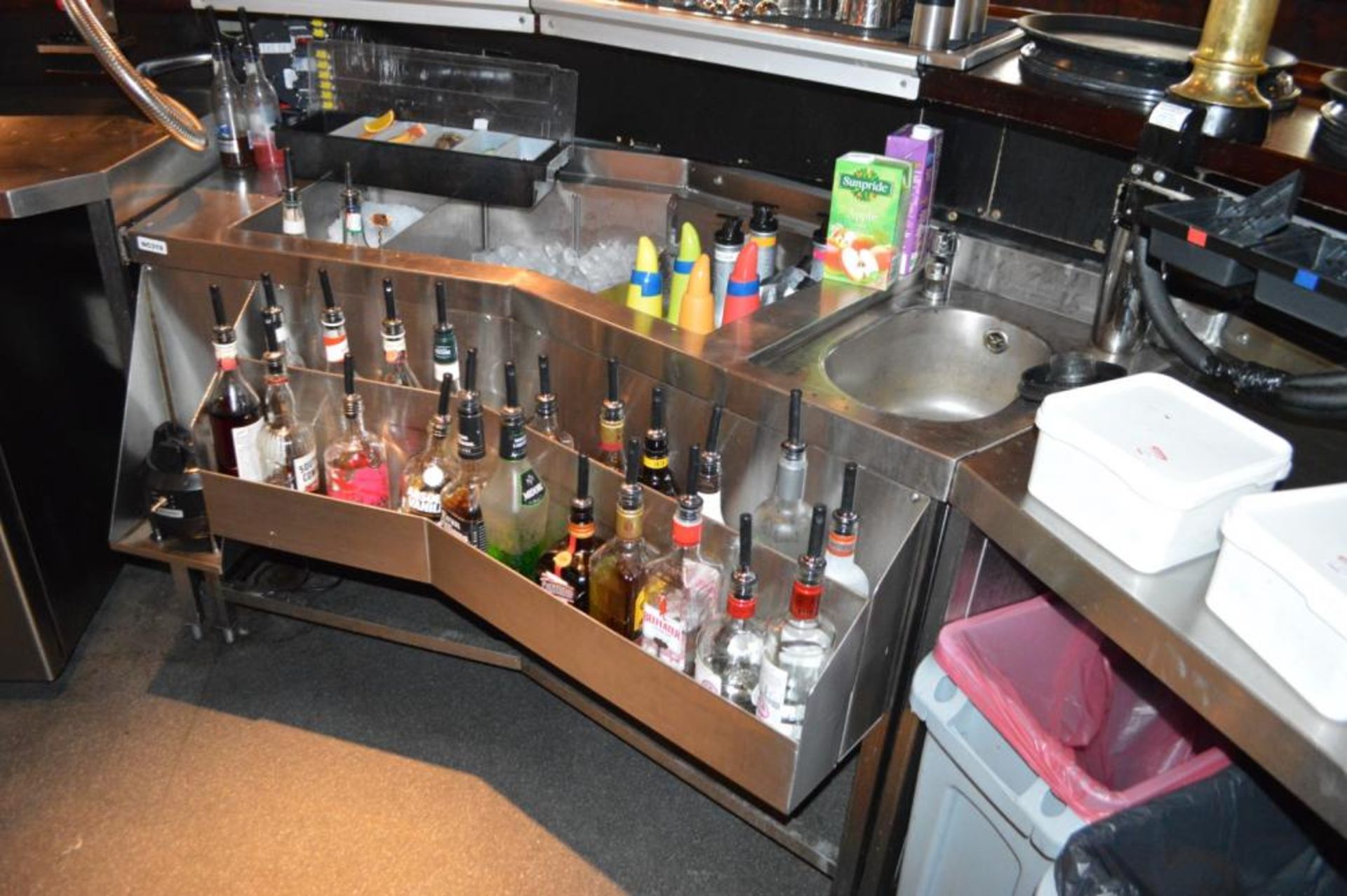 2 x Stainless Steel Back Bar Units With Prep Areas, Ice Wells, Sink Basins, Mixer Taps, Blender - Image 5 of 7