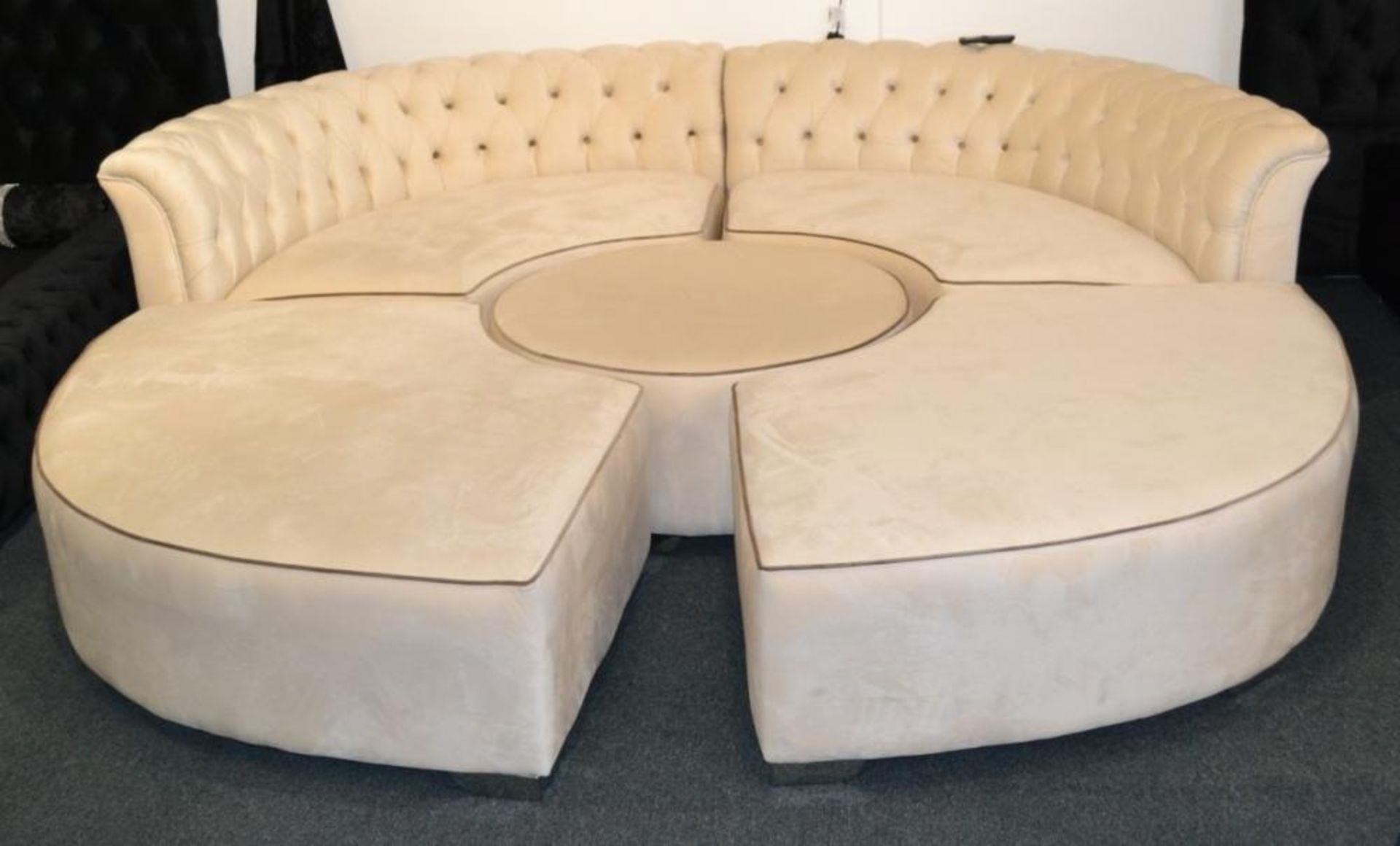 1 x Luxurious Bespoke Cream Velour 5 Piece Sofa Set. A truly beautiful bespoke piece that will give