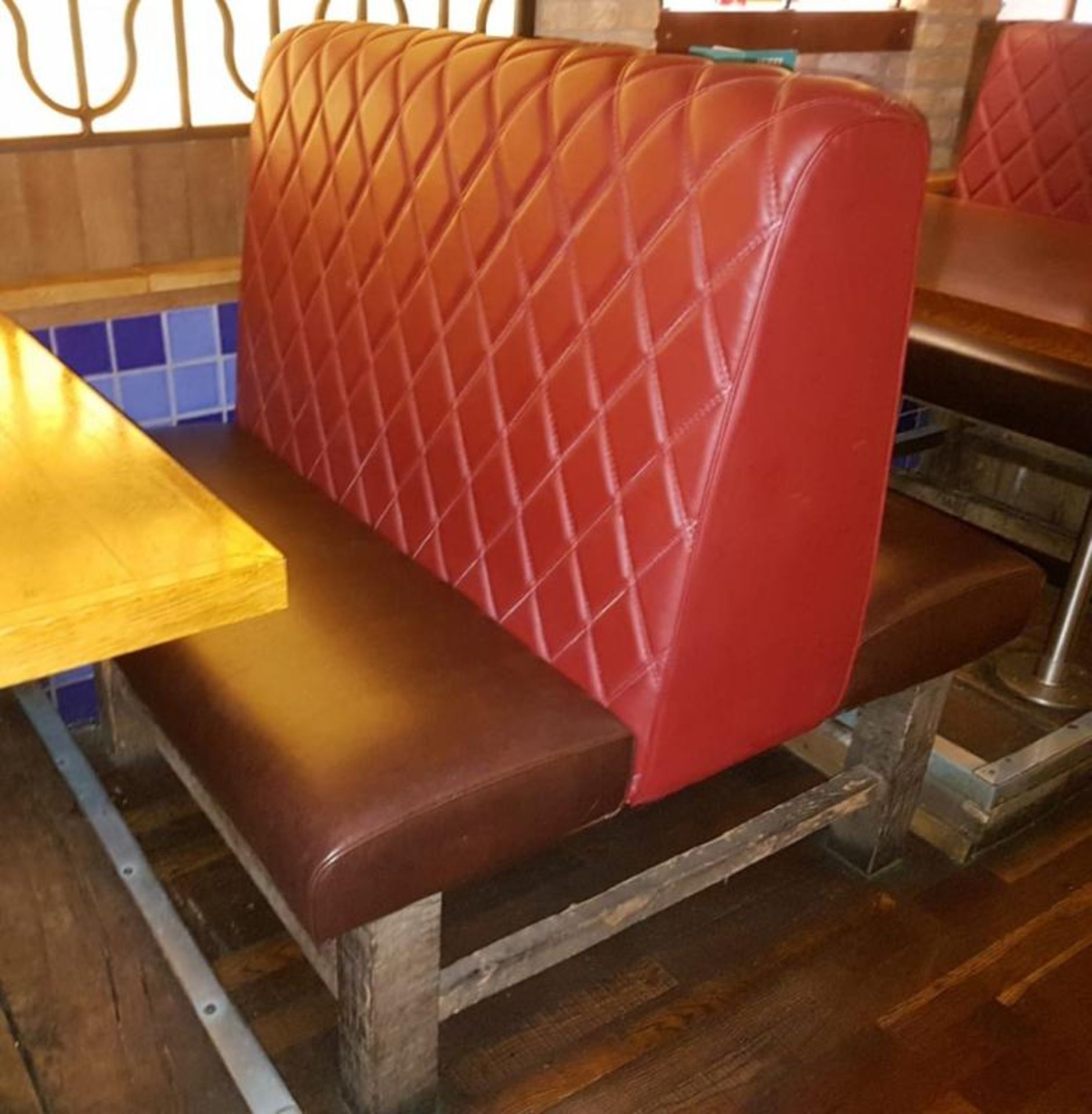 13 x Selection of Contemporary Restaurant Seating With Red and Brown Faux Leather Upholstery and - Image 8 of 8