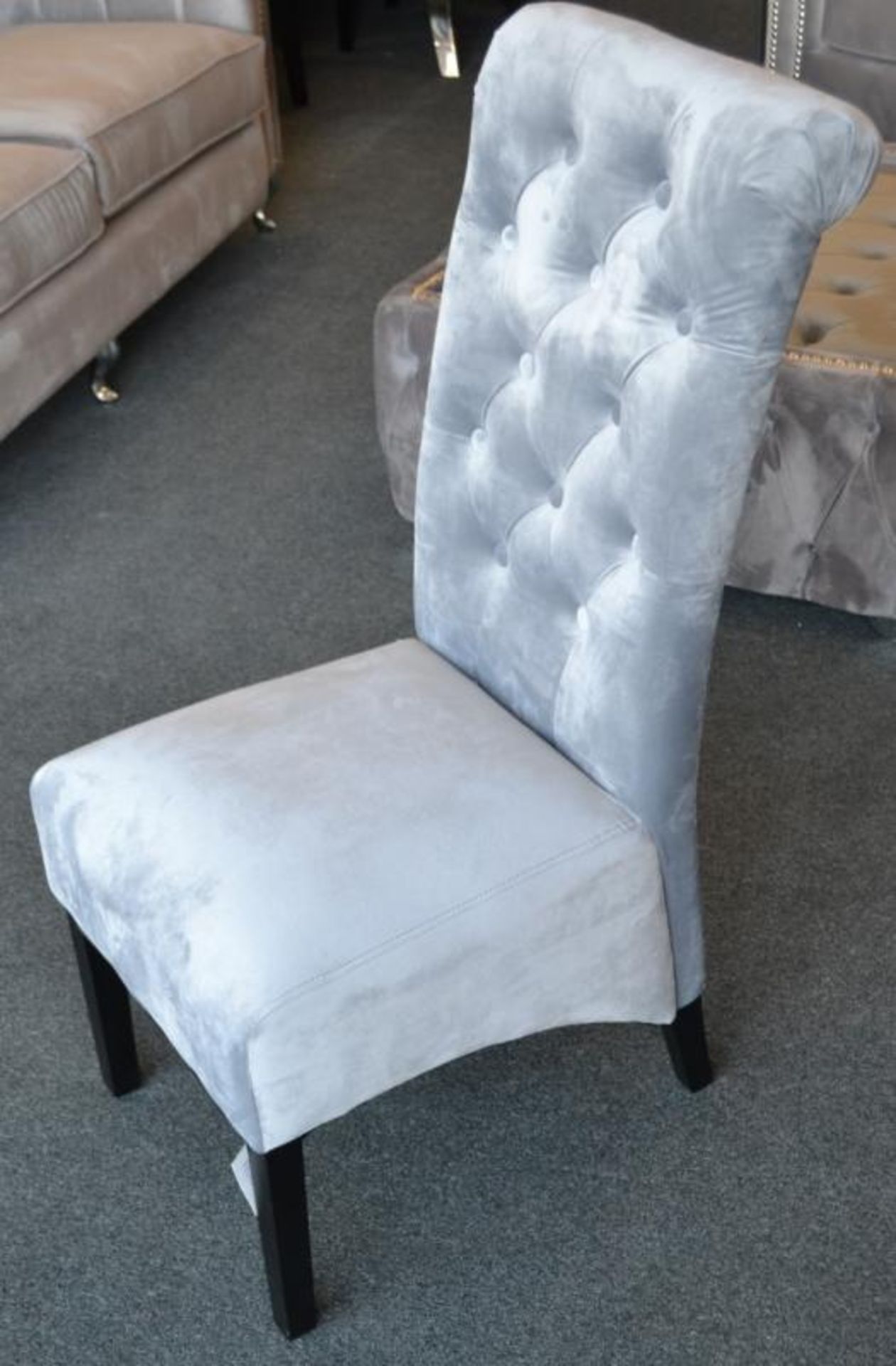 1 x Stylish Ice Blue Plush Velvet Dressing Table Chair. Dimensions: L45/W50/H105/S60cm - Ref BLT 184 - Image 3 of 4