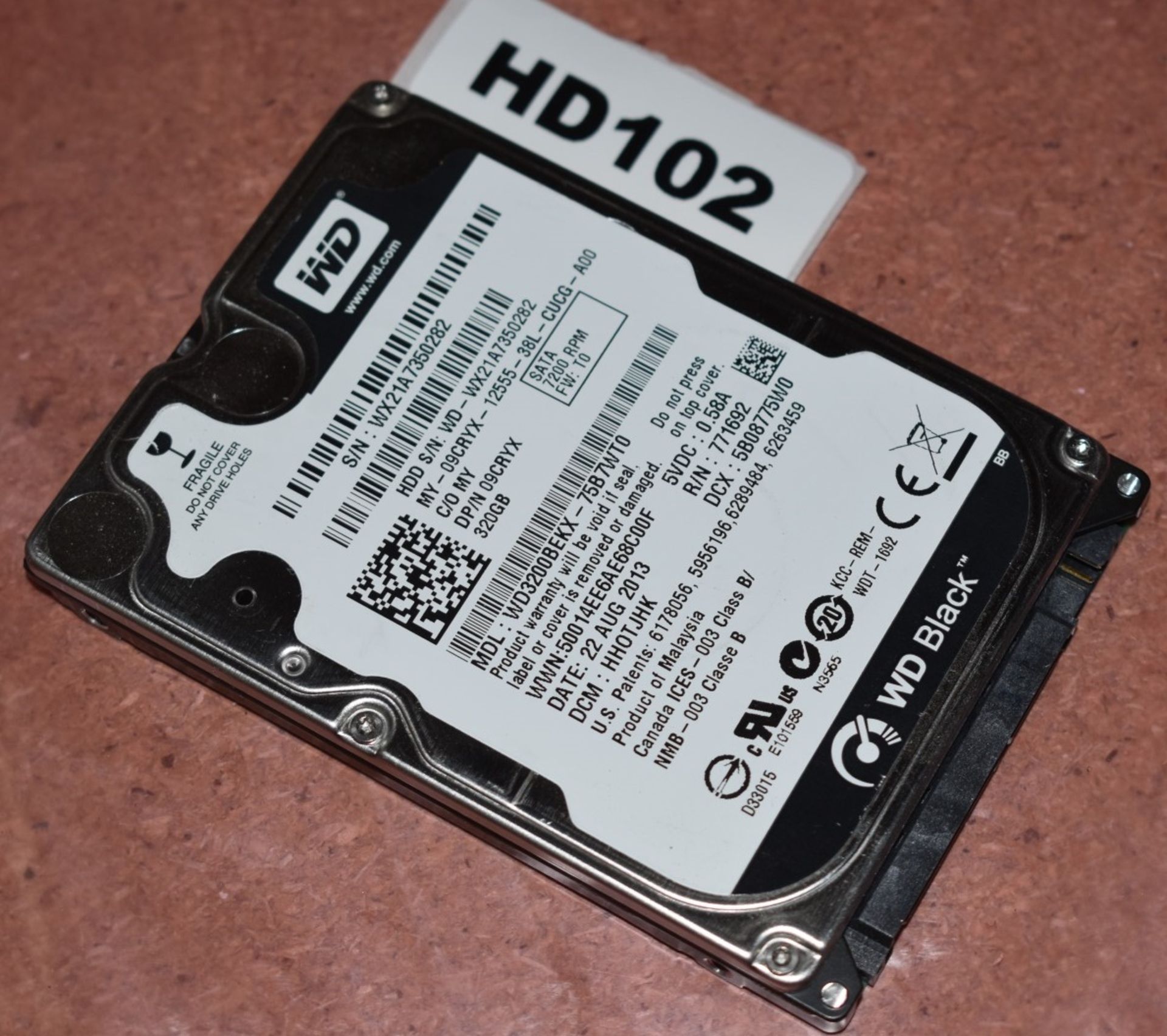 1 x Western Digital 320gb Black 2.5 Inch SATA Hard Drive - Tested and Formatted - HD102 - CL011 -