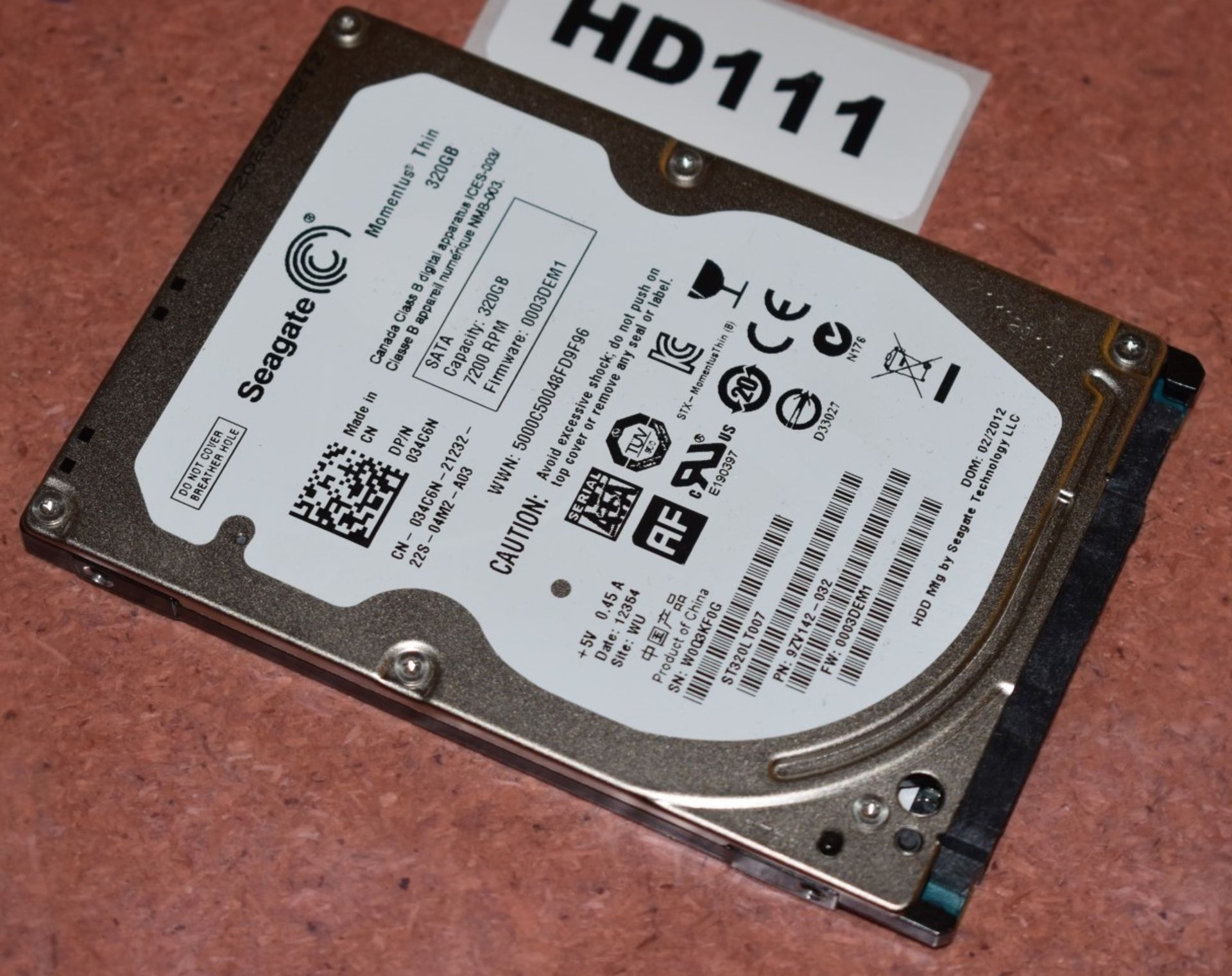 4 x Seagate Momentus Thin 320gb 2.5 Inch SATA Hard Drives - Tested and Formatted - HD121/120/111/122