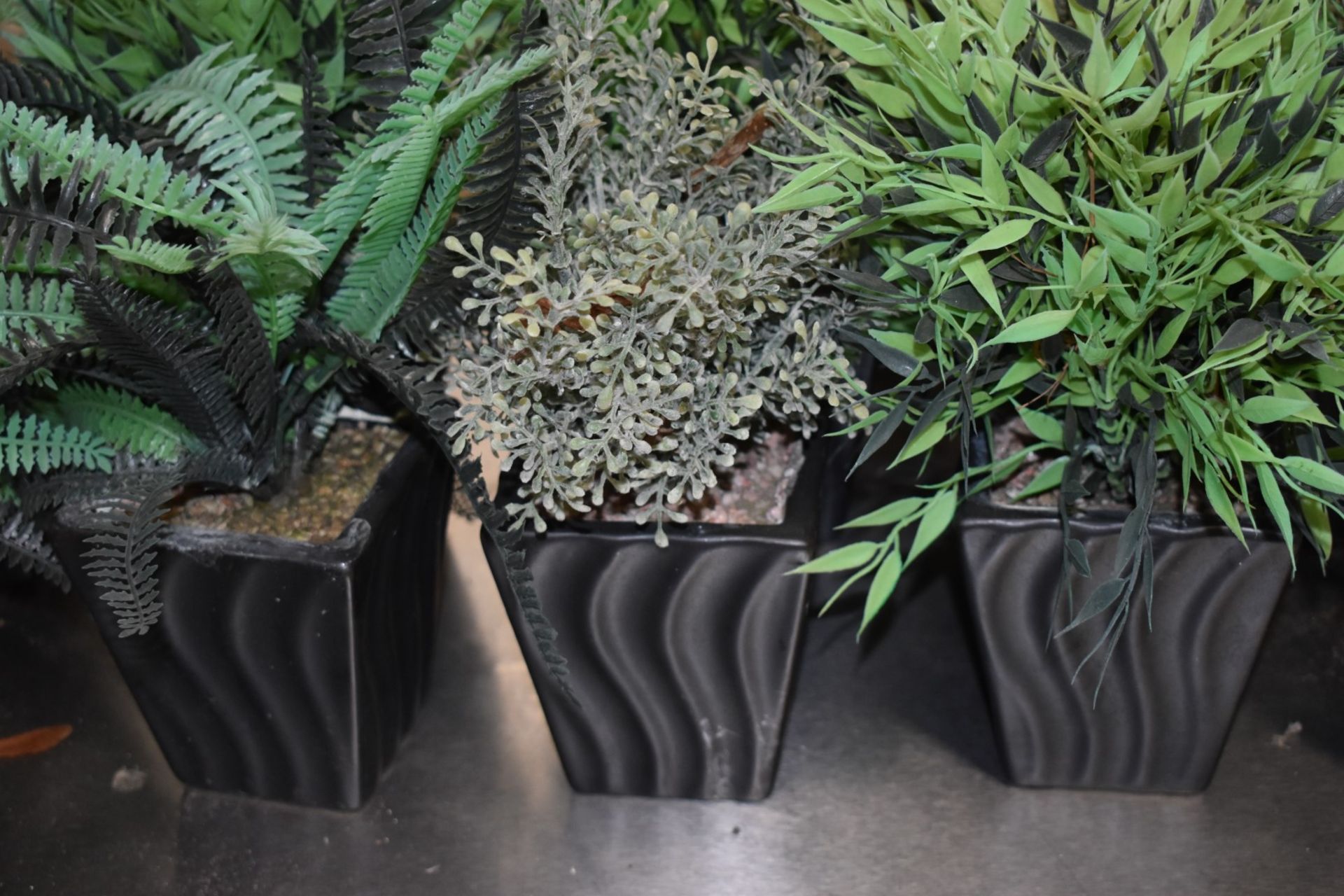 11 x Artificial Table Plants With Ceramic Planters - CL390 - Ref J1134 - Location: Altrincham WA14