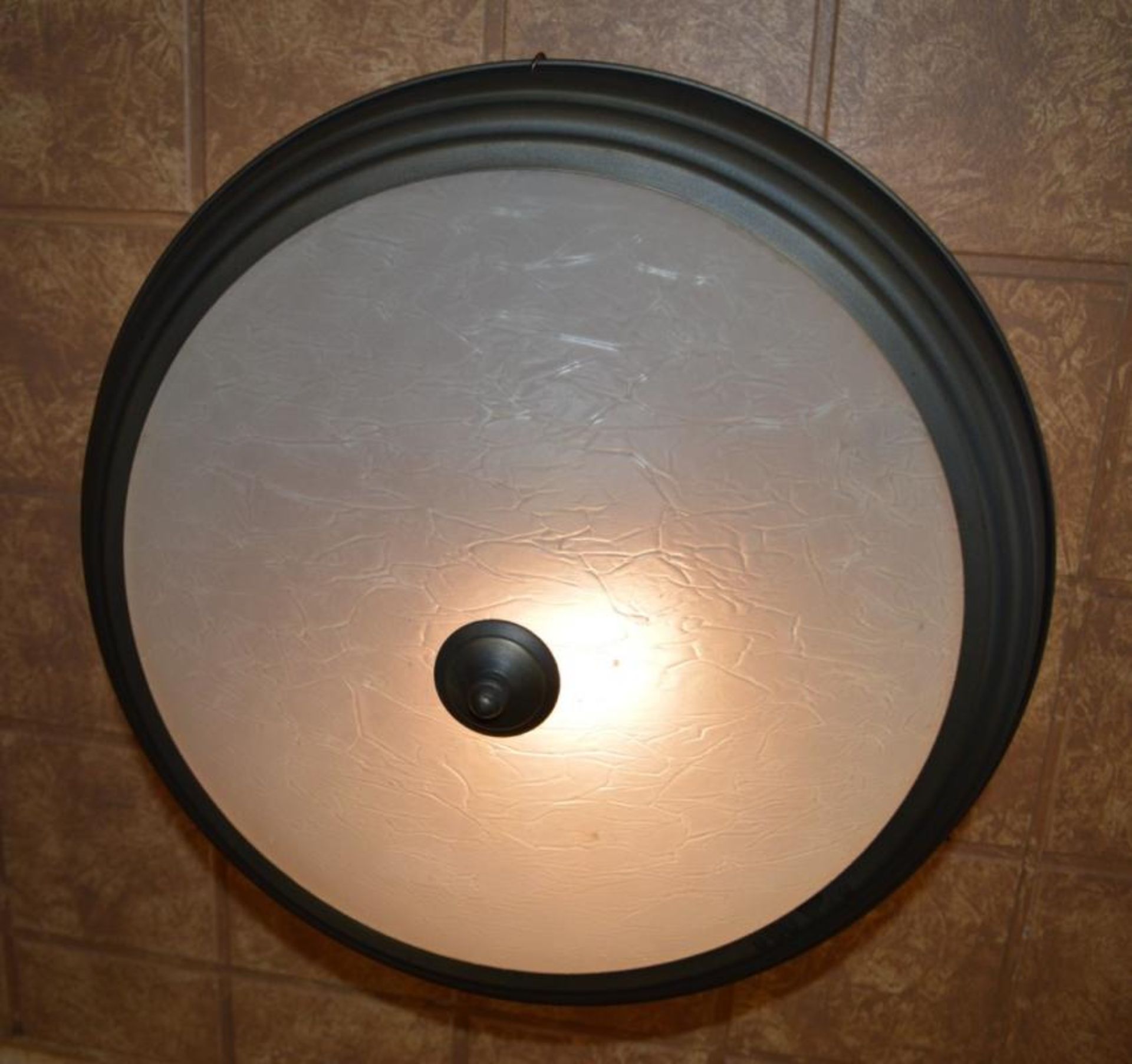 4 x Suspended Round Ceiling Lights Matt Frame and Frosted Glass Insert - Diameter 50 cms x Drop 60 c - Image 3 of 3