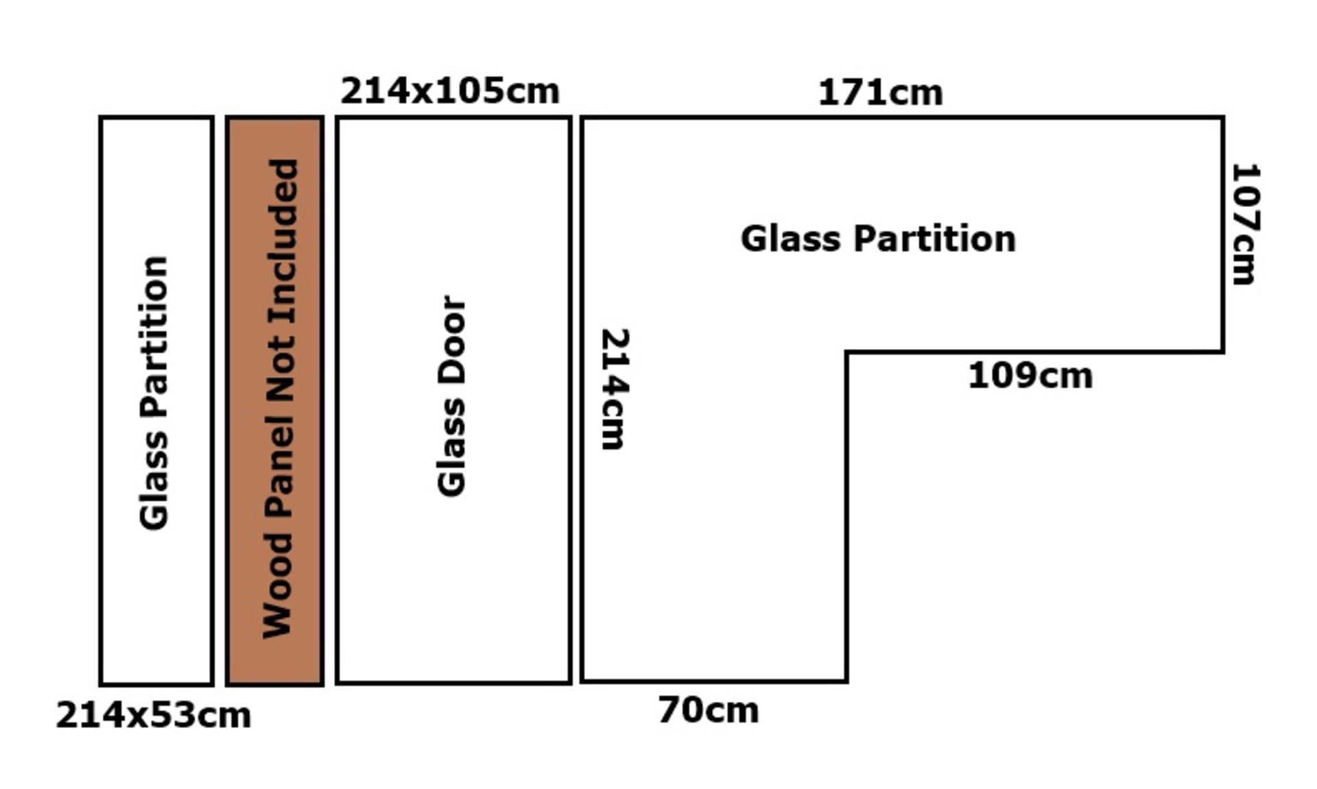 1 x Framed Glass Partition With Swinging Door - Please See Images For Dimensions - CL392 - Ref LD208 - Image 2 of 12
