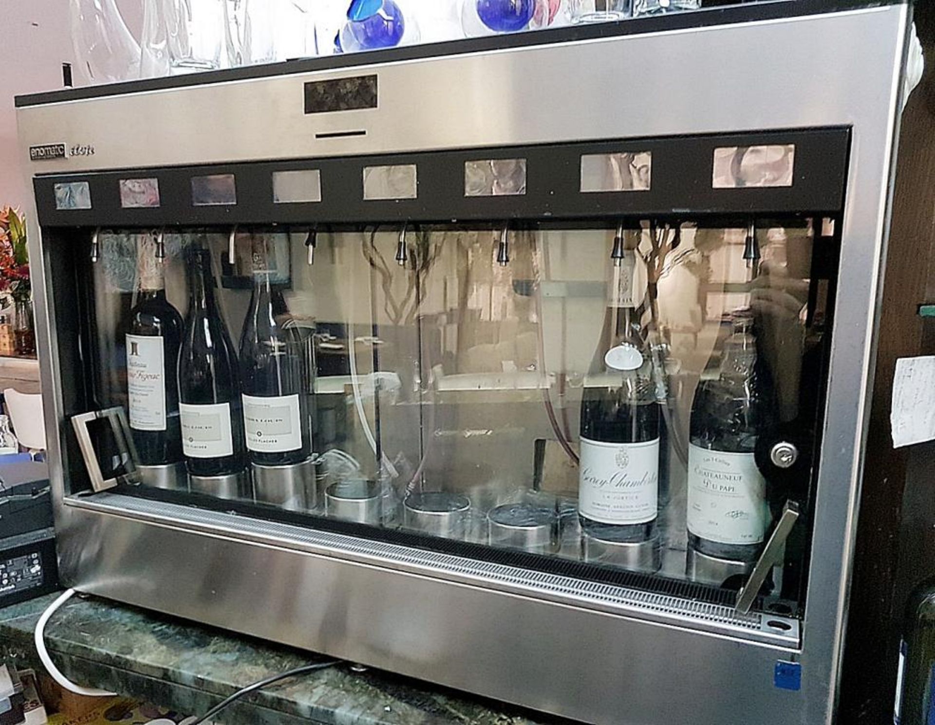 1 x Enomatic Elite Winegen 8-Bottle Wine Dispenser Bar Top Wine Fridge with Nitrogen Generator