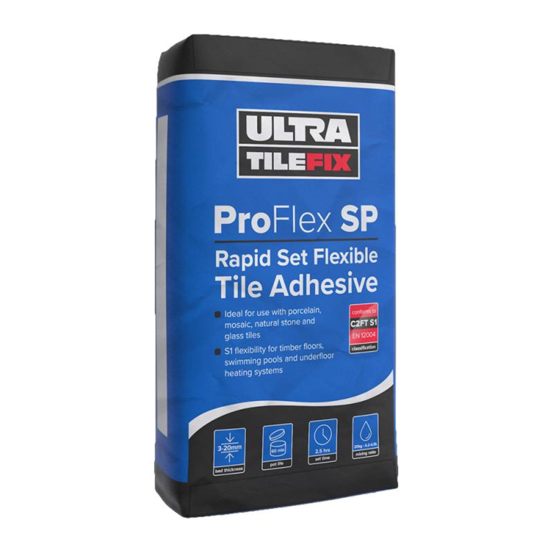 10 x Packs Od Ultra Tile Fix Ultra Tile Fix - Pro Flex SP - Rapid Set Tile Adhesive - New & Boxed St