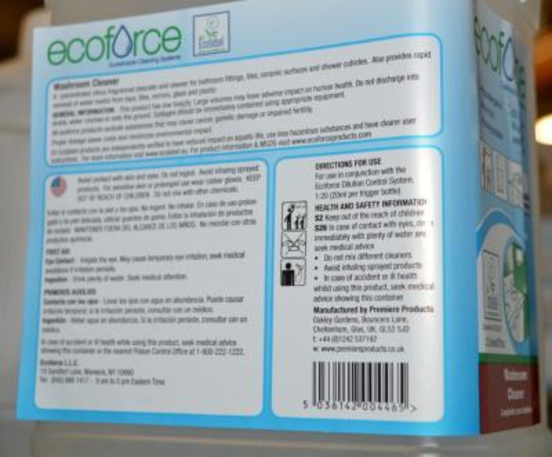 30 x Ecoforce 2 Liter Washroom Cleaner - Concentrated Citrus Fragraned Descaler and Cleaner - - Image 3 of 3