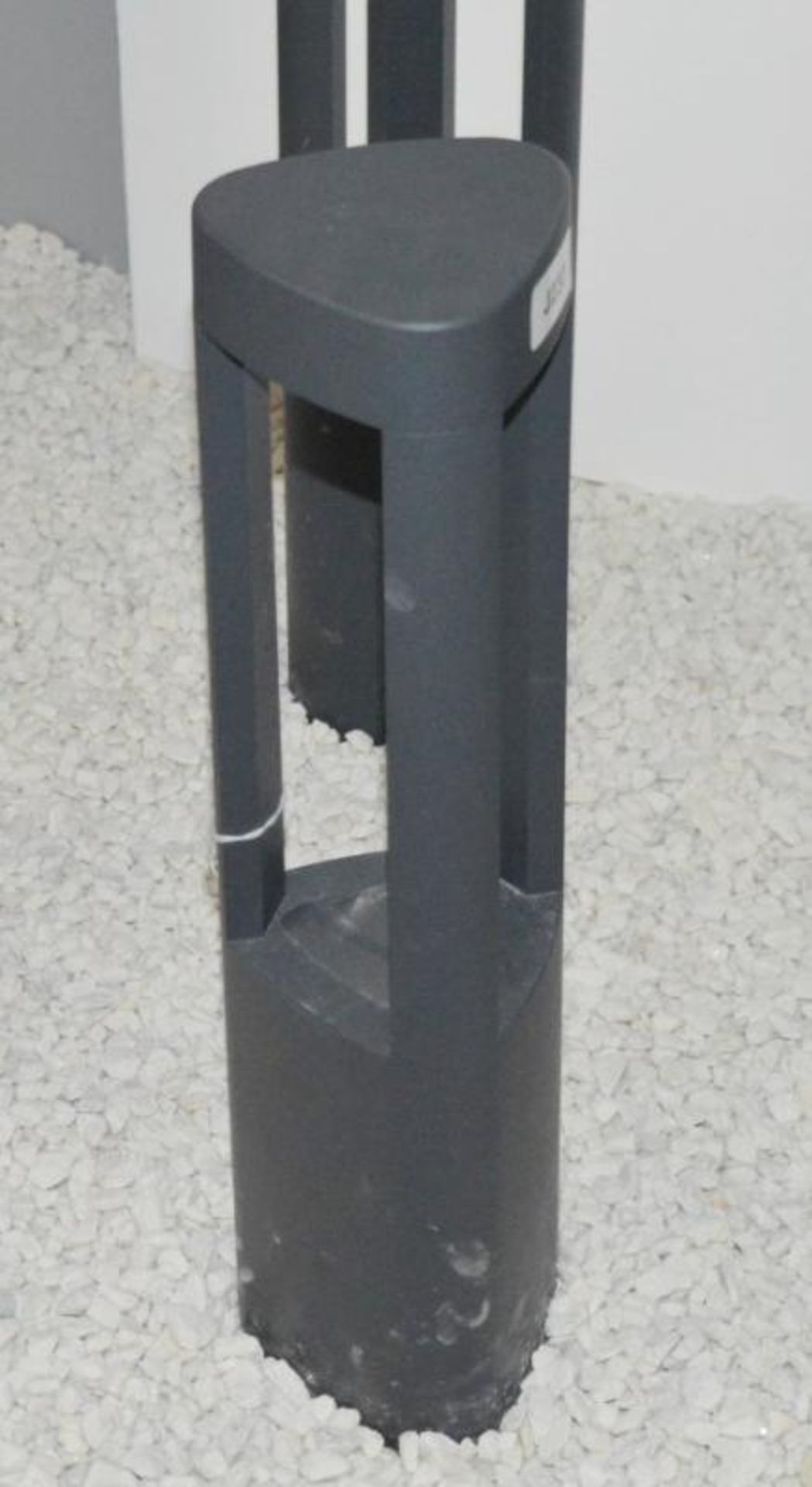 1 x Aluminium IP44 Grey Led Outdoor Post Light Polycarbonate Lens - Dimensions: H50 x W13cm - Ex Dis