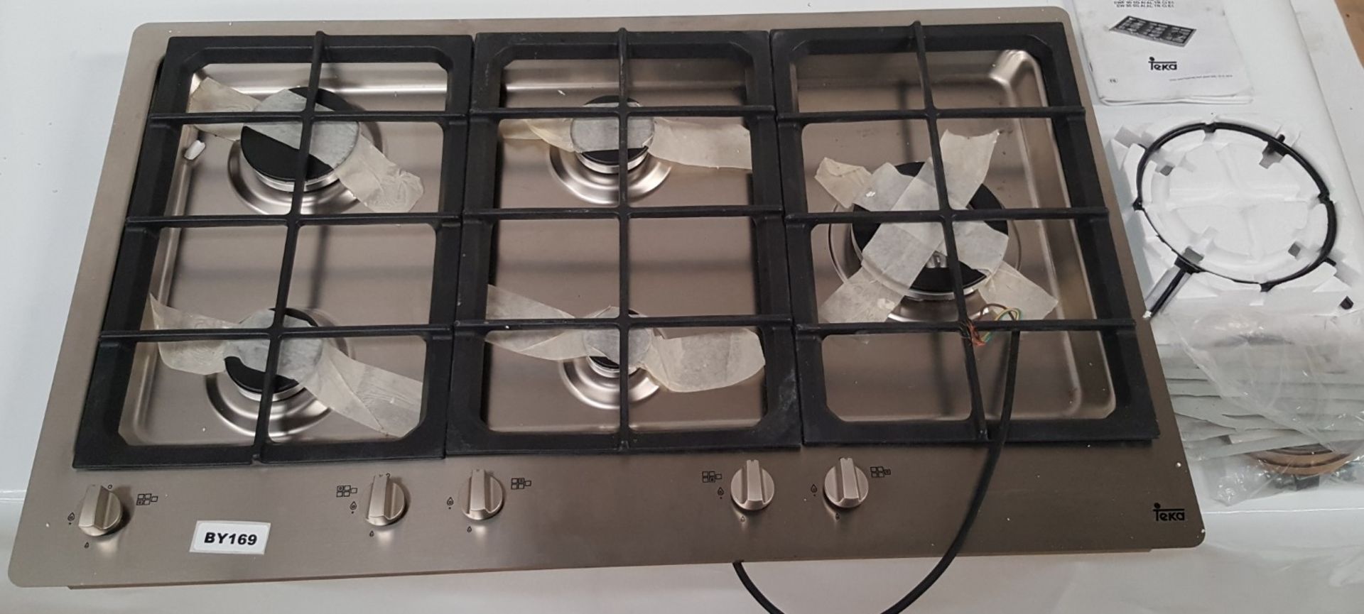 1 x TEKA 90 cm Stainless Steel Finish Gas Hob With 5 Burners - Ref BY169 - Image 2 of 3