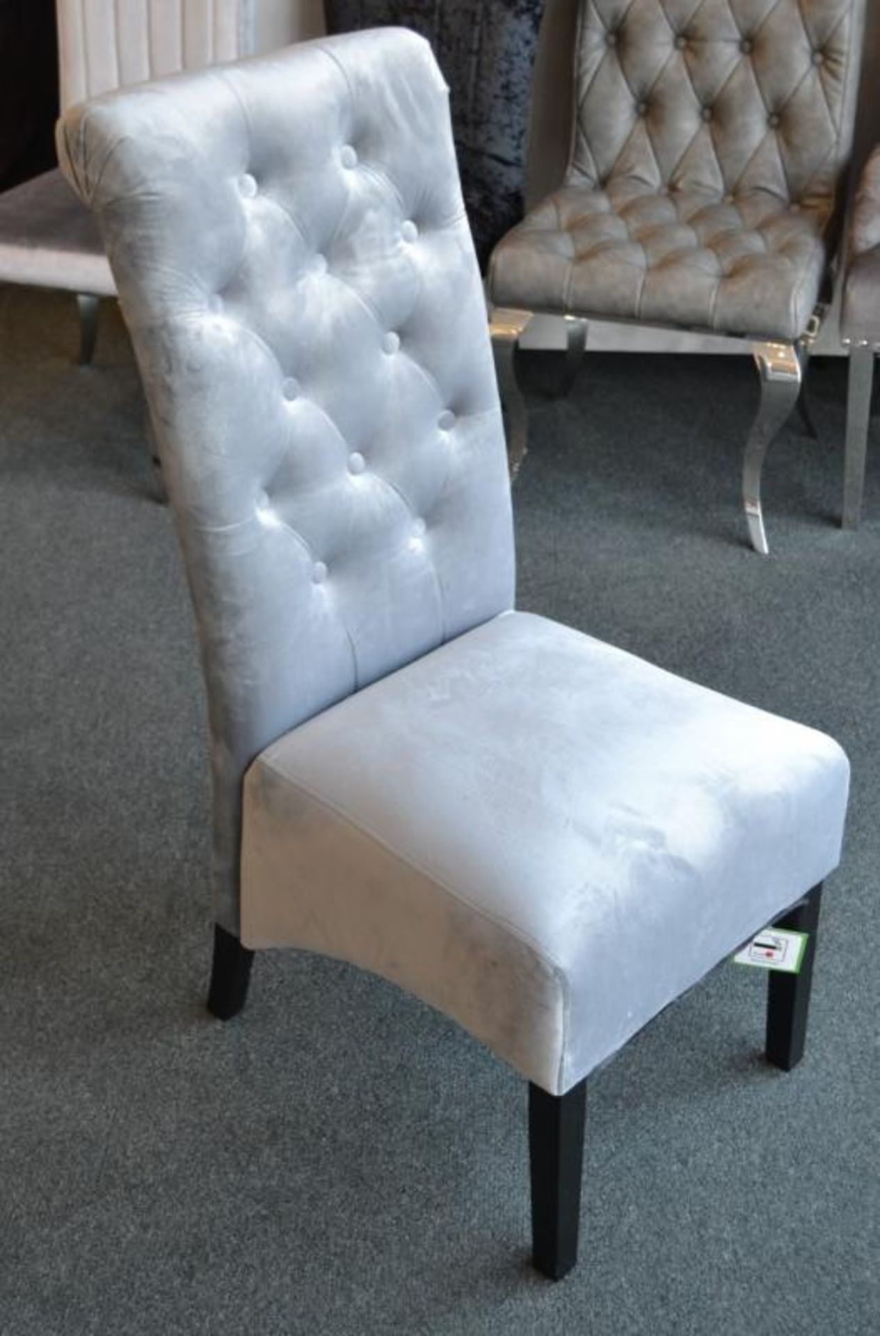 1 x Stylish Ice Blue Plush Velvet Dressing Table Chair. Dimensions: L45/W50/H105/S60cm - Ref BLT 184 - Image 2 of 4