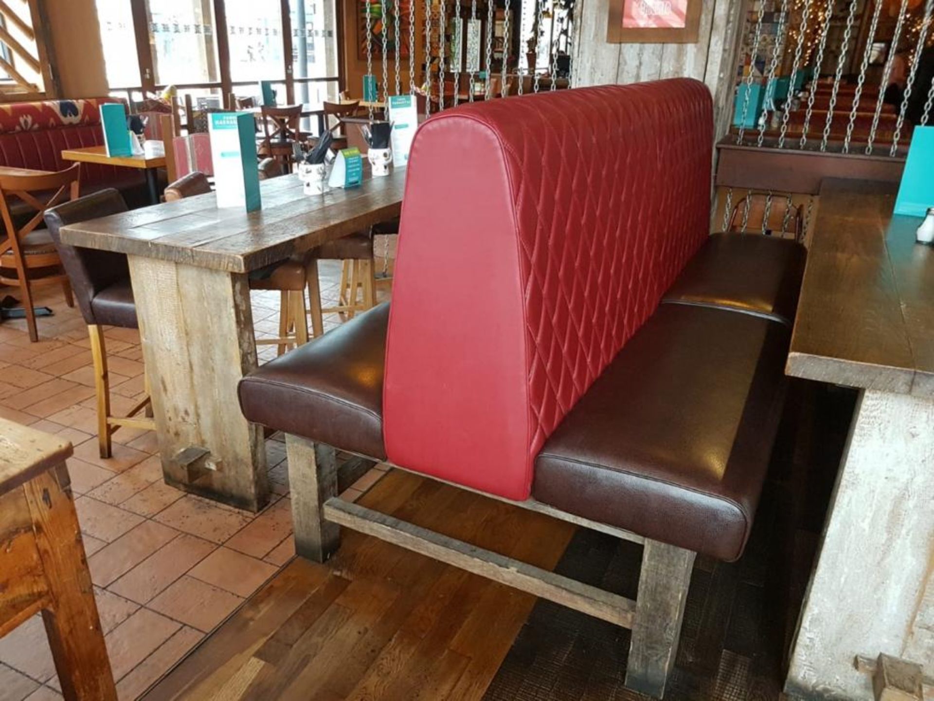 13 x Selection of Contemporary Restaurant Seating With Red and Brown Faux Leather Upholstery and - Image 4 of 8