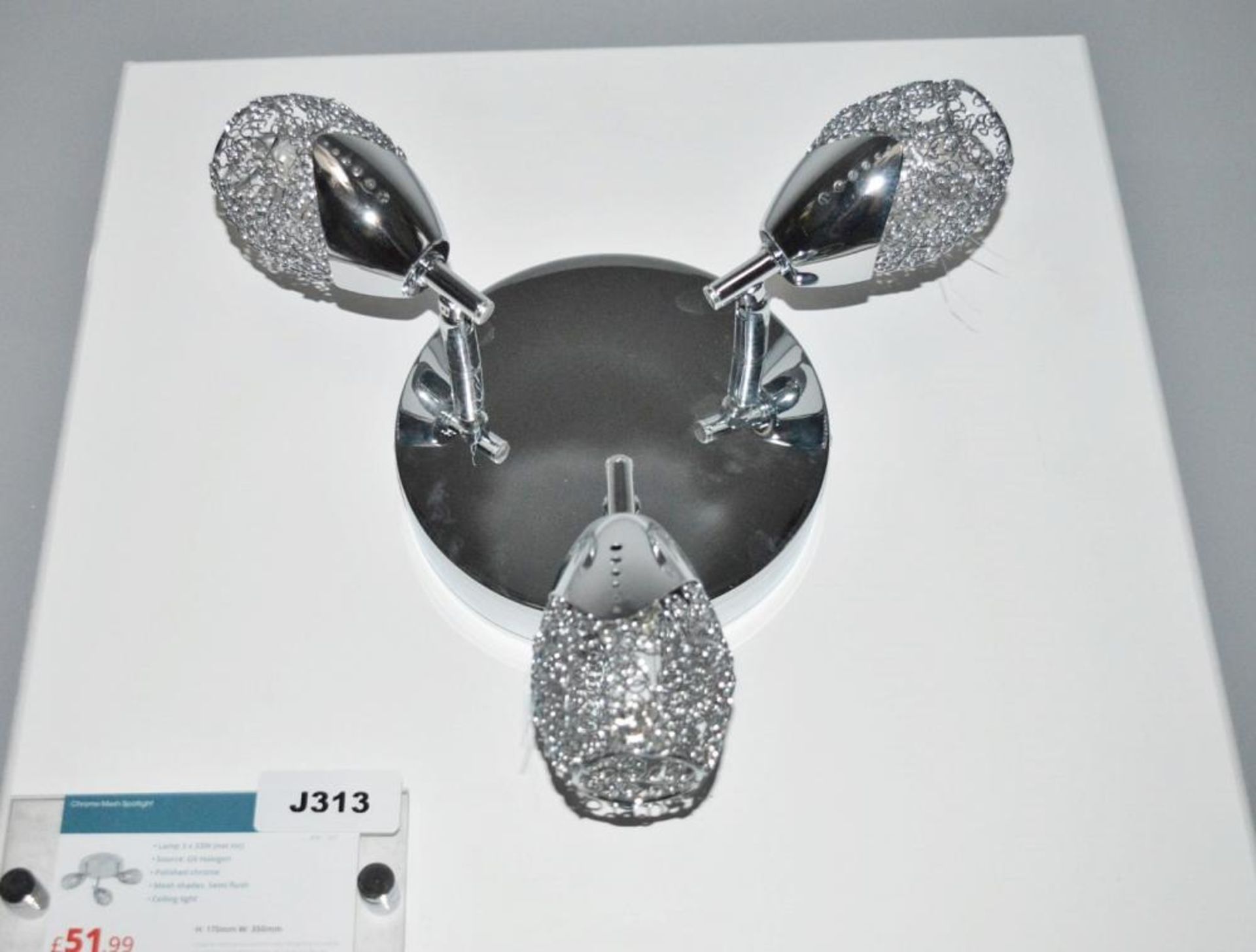 1 x Chrome Mesh Spotlight - Ex Display Stock - CL298 - Ref: J313 - Location: Altrincham WA14 T1-1 -