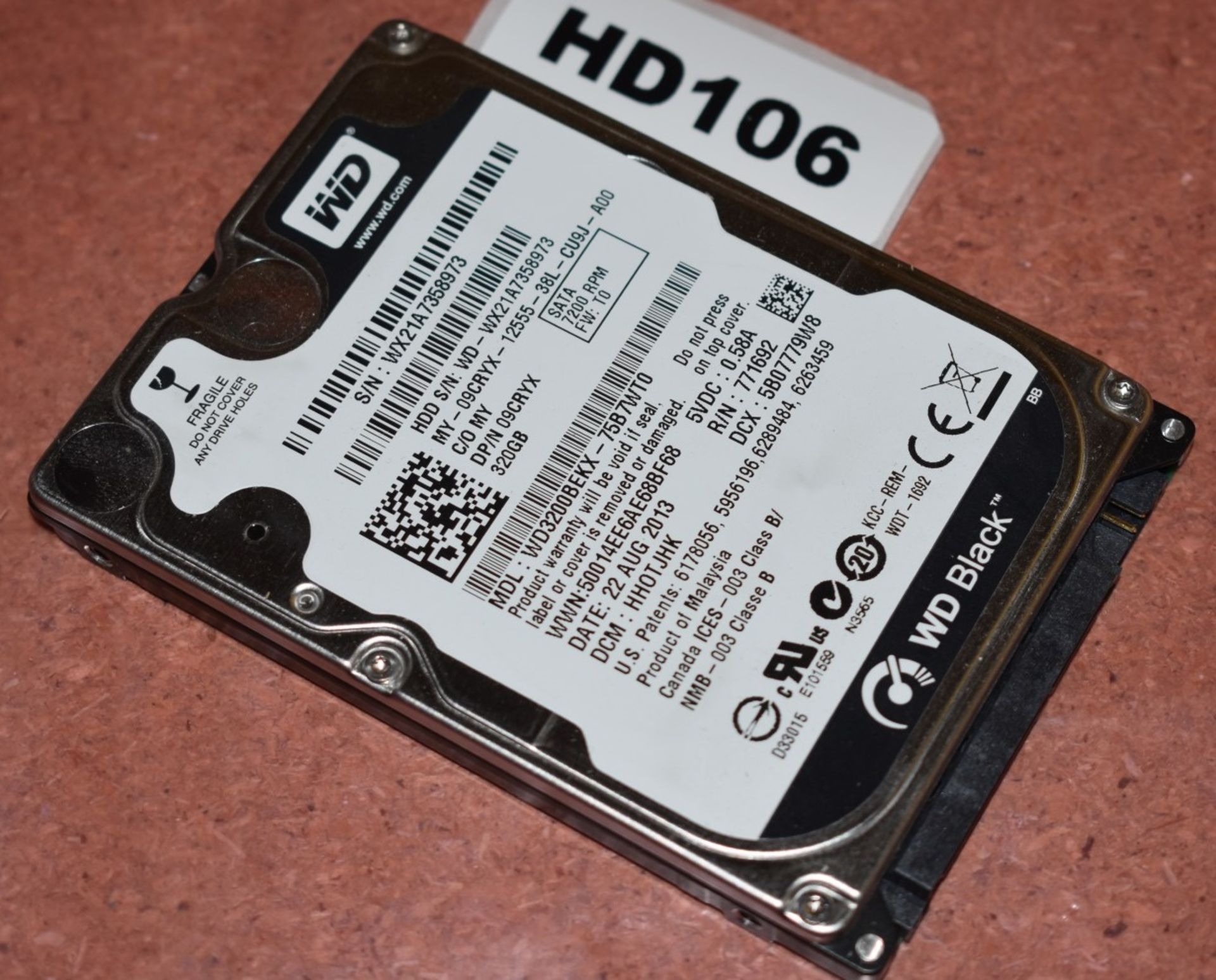 4 x Western Digital 320gb Black 2.5 Inch SATA Hard Drives - Tested and Formatted - HD104/105/106/112 - Image 3 of 4