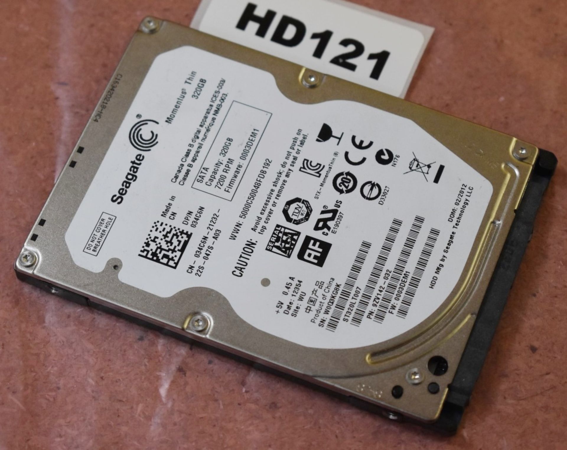 4 x Seagate Momentus Thin 320gb 2.5 Inch SATA Hard Drives - Tested and Formatted - HD121/120/111/122 - Image 3 of 4