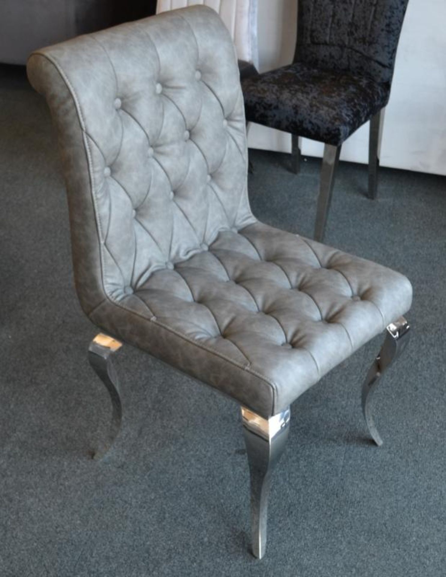 1 x Luxurious Detailed Pebble Grey Dressing Table Chair. This chair is covered in soft leatherette a